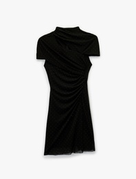 Koton X Sibil Çetinkaya - Kolsuz Dik Yaka Mini Bodycon Taşlı Abiye Elbise