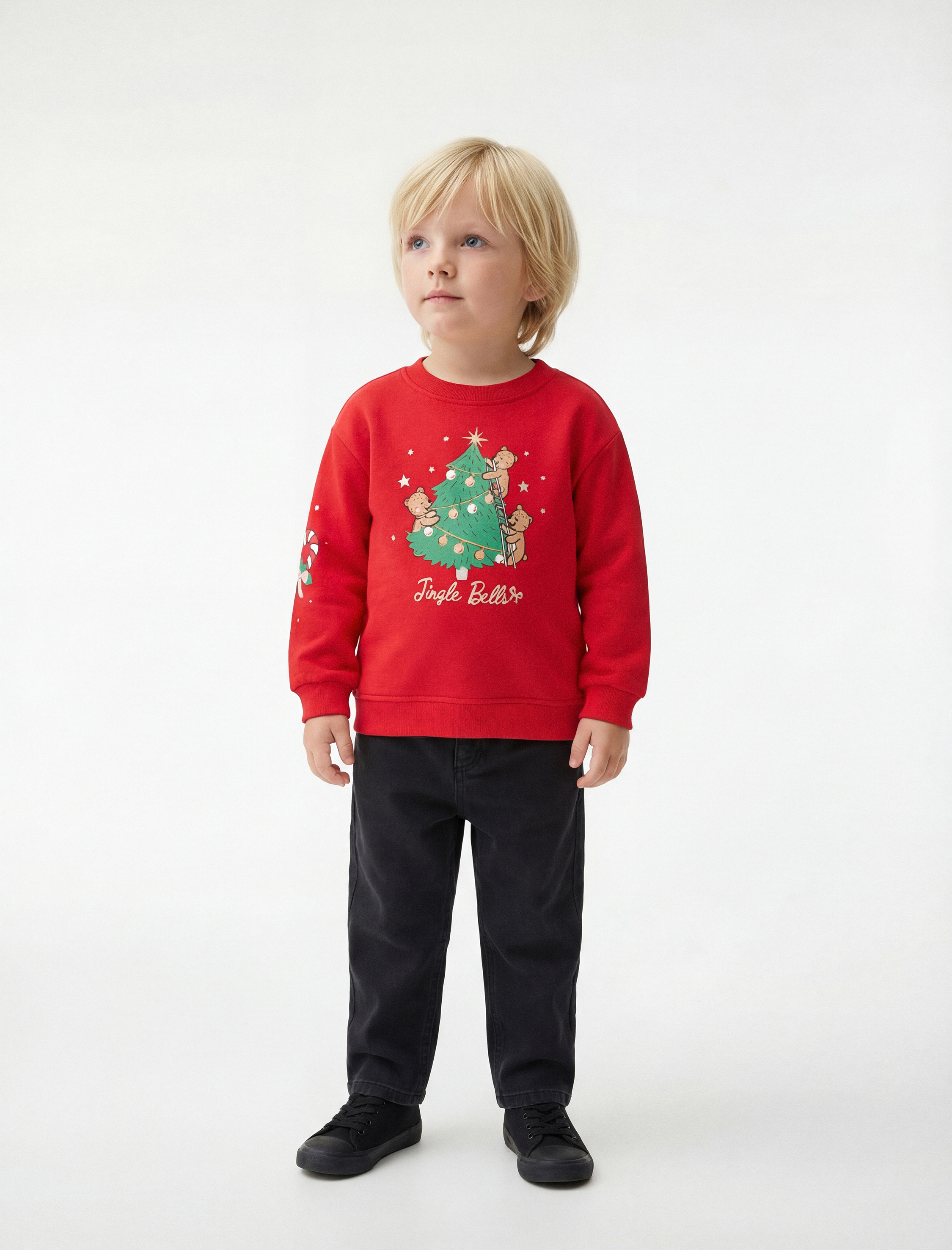  Erkek Bebek Pamuklu Beli Lastikli Rahat Kesim Denim Pantolon