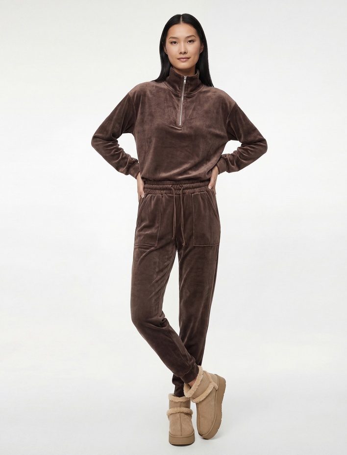  Rahat Kalıp Cepli Beli Bağcıklı Pijama Altı