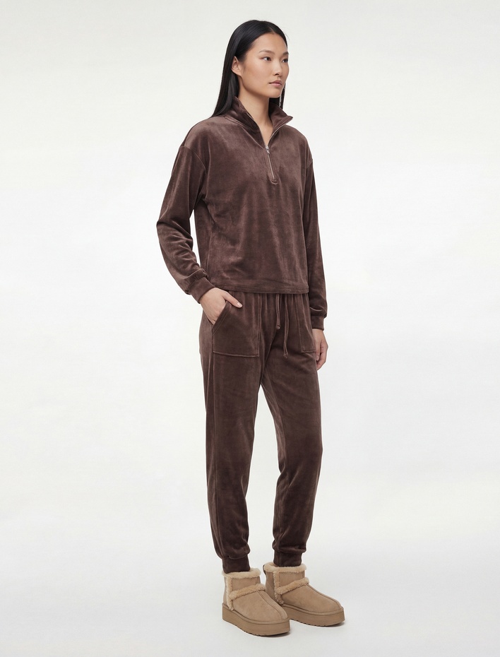  Rahat Kalıp Cepli Beli Bağcıklı Pijama Altı