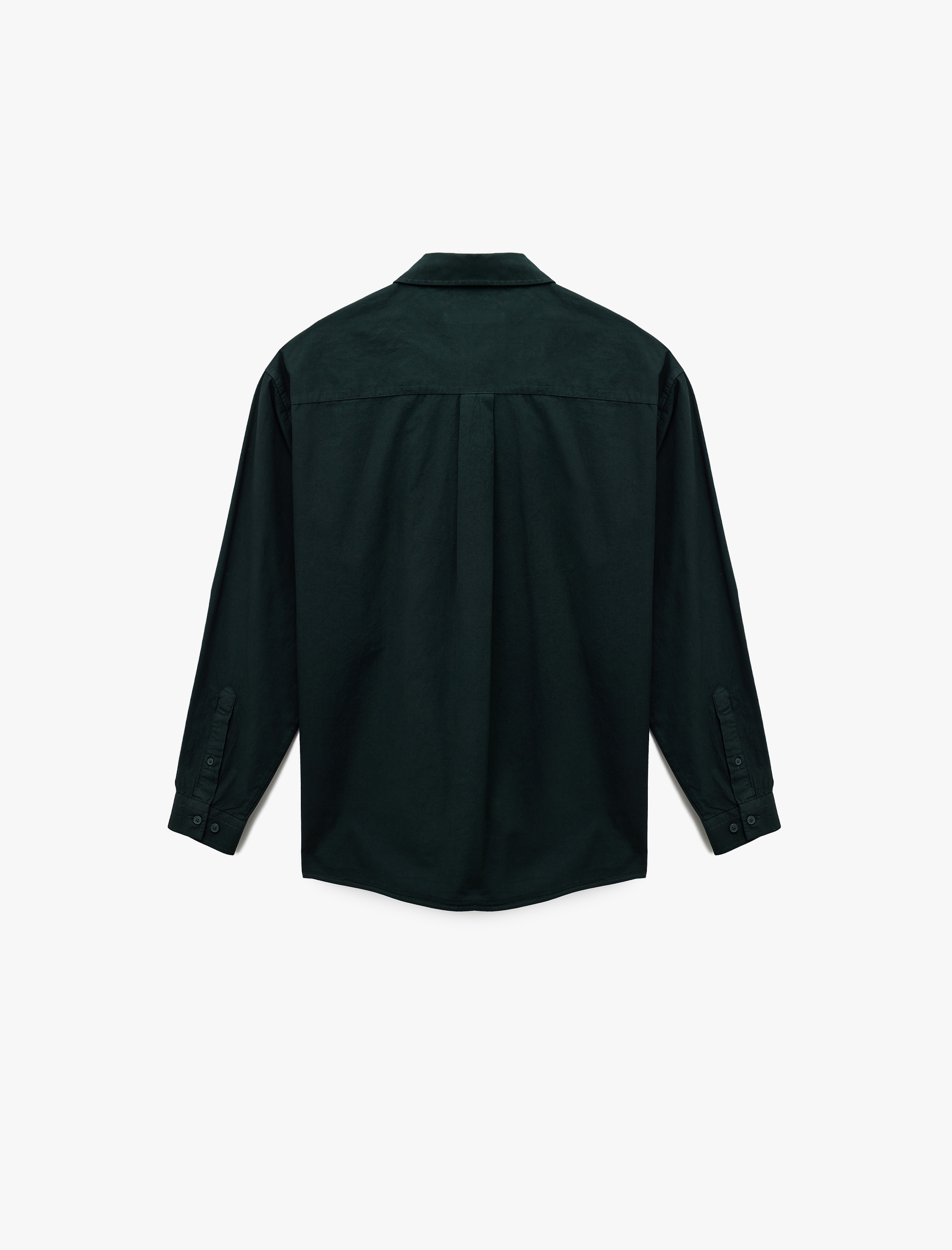   Klasik Yaka Pamuklu Düğmeli Oversize Uzun Kollu Gömlek