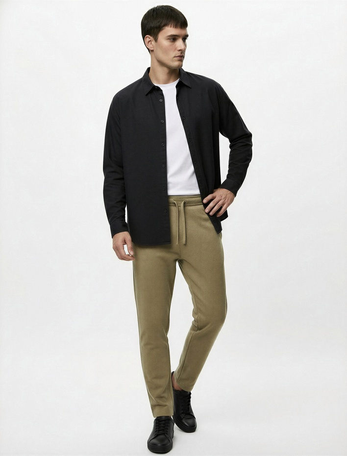  Klasik Yaka Pamuklu Düğmeli Oversize Uzun Kollu Gömlek