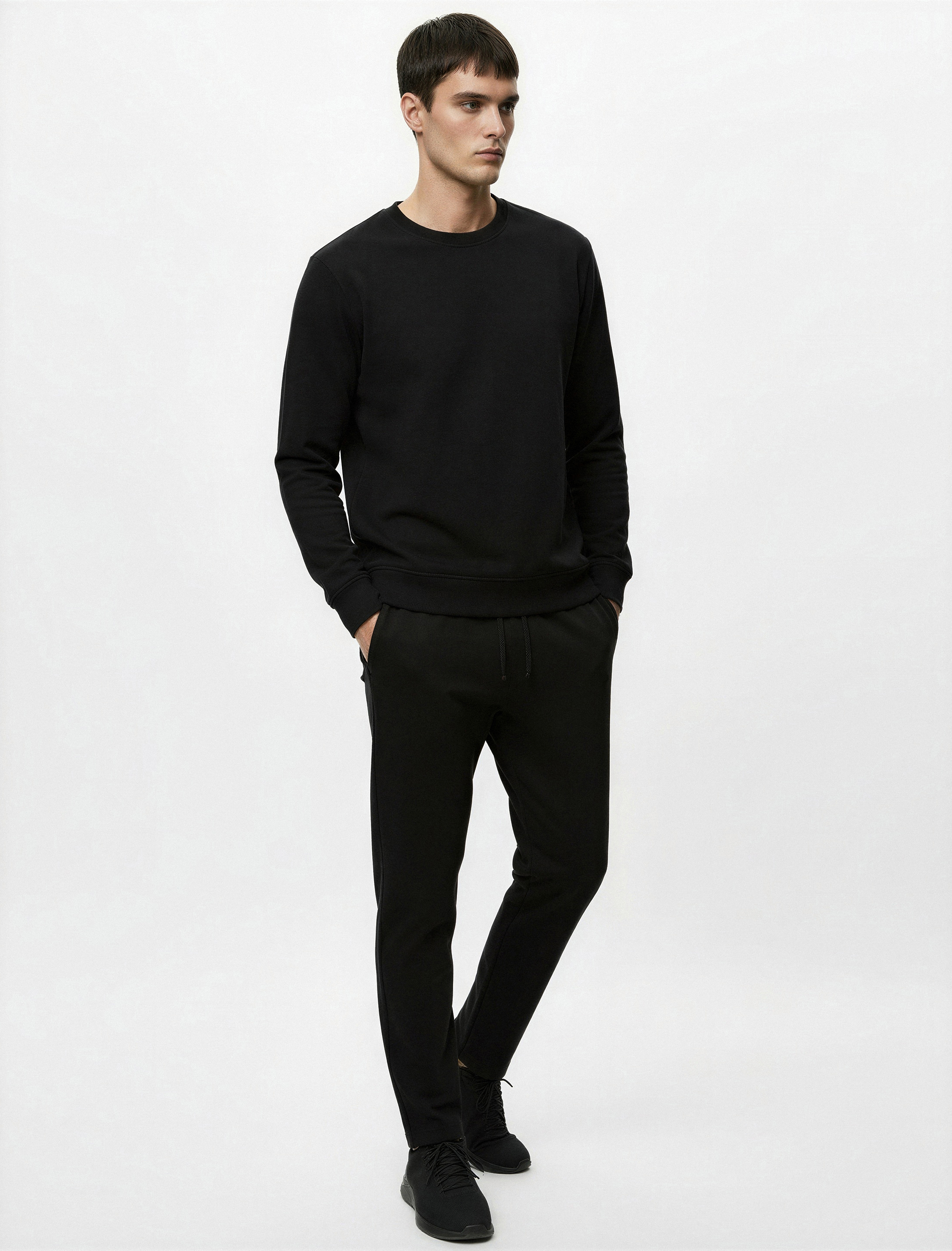   Viskon Karışımlı Cepli Regular Fit Beli Bağcıklı Pantolon