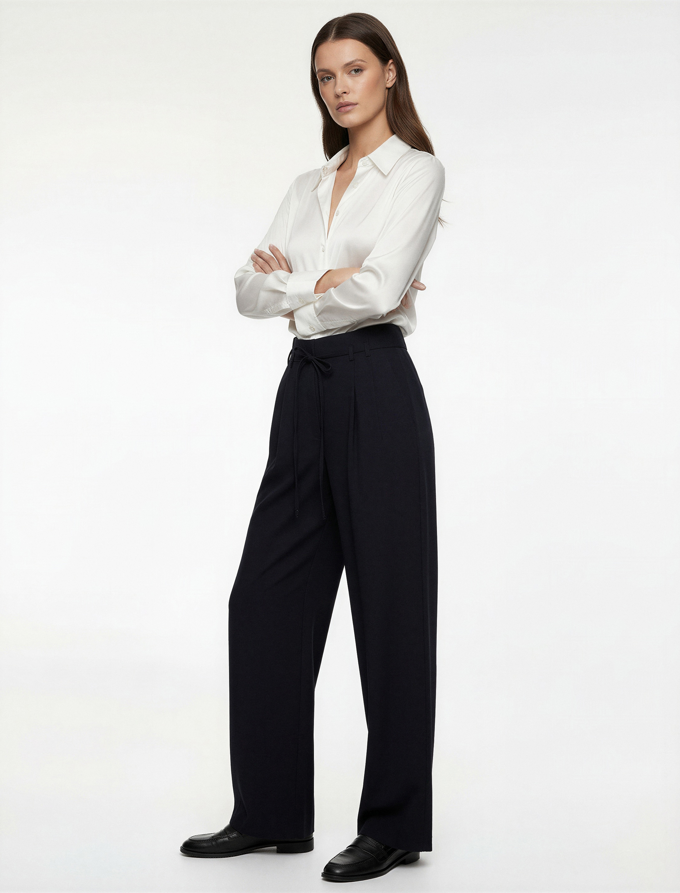   Beli Bağcıklı Cepli Geniş Paça Palazzo Pantolon