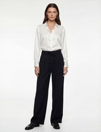 Beli Bağcıklı Cepli Geniş Paça Palazzo Pantolon