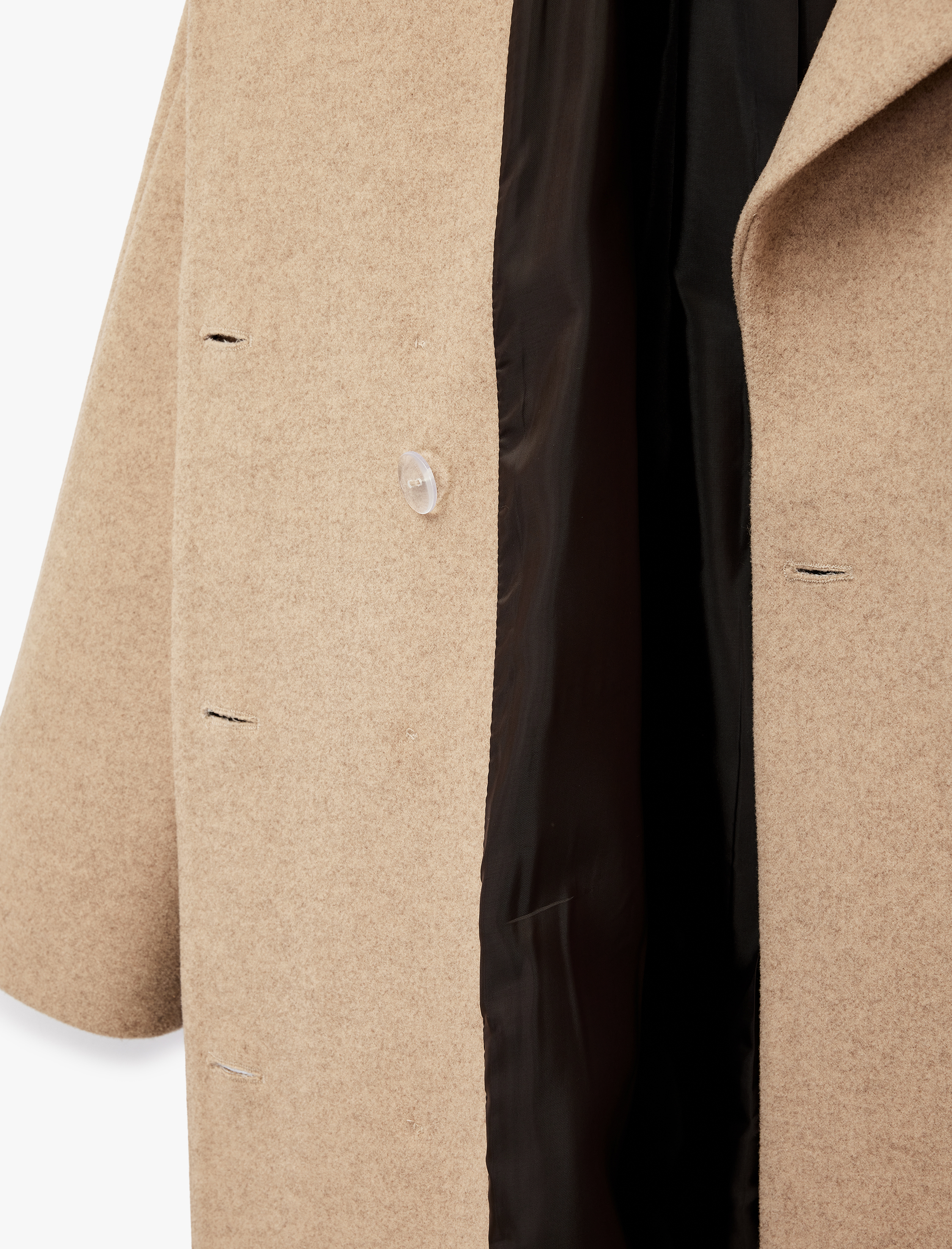   Uzun Kollu Cepli Kemerli Kruvaze Uzun Kaşe Kaban