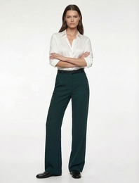 Cepli Düz Geniş Paça Kemerli Pantolon