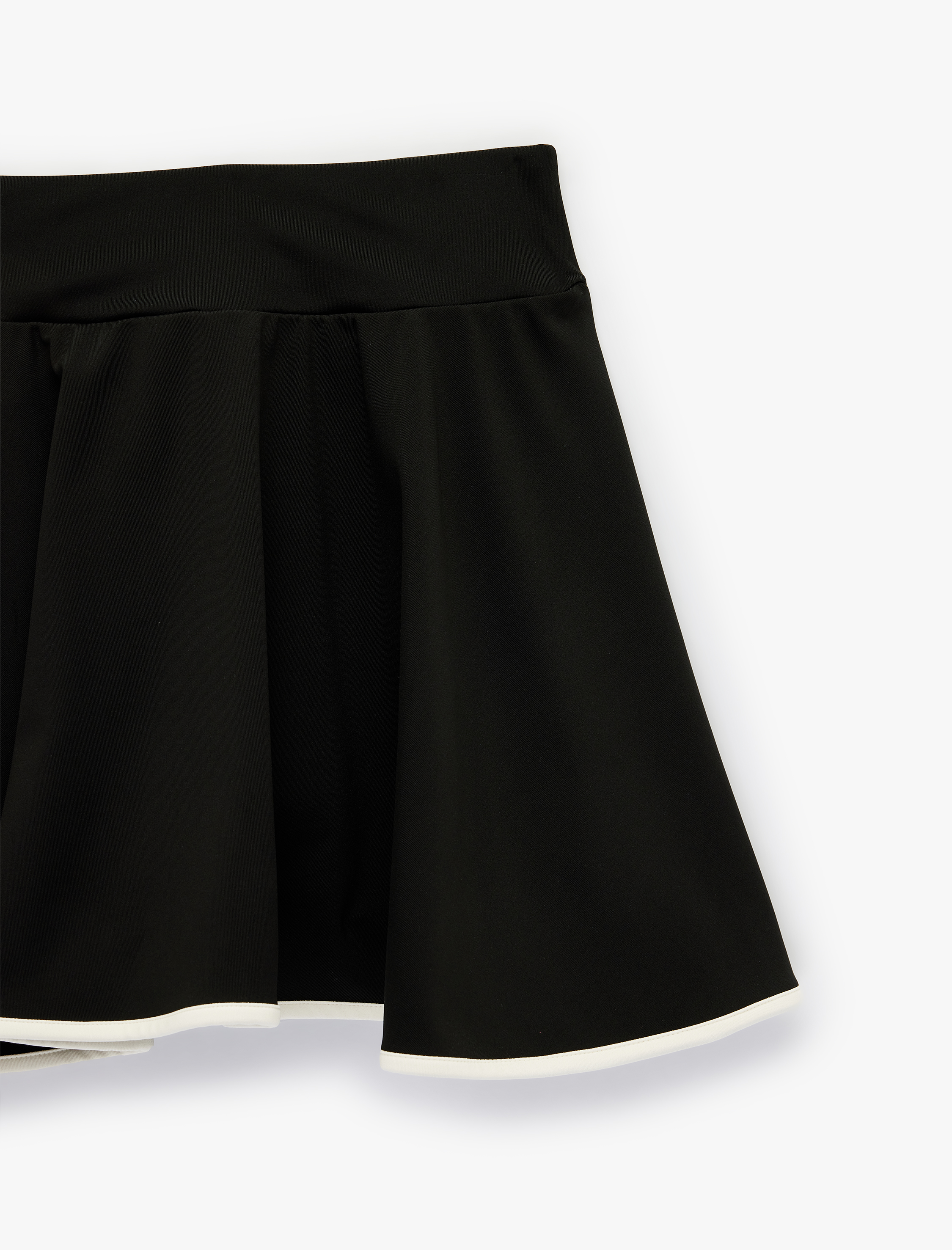   Yüksek Bel Biyeli Rahat Kalıp Mini Spor Şort Etek