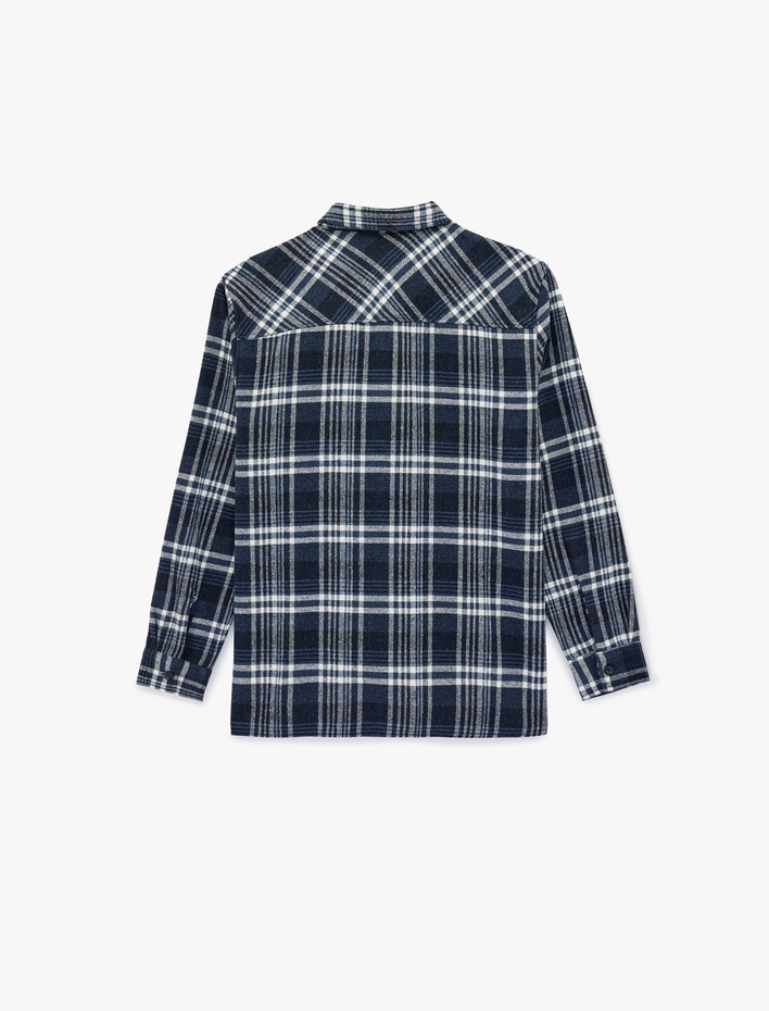  Regular Fit Uzun Kollu Klasik Yaka Düğmeli Oduncu Gömleği