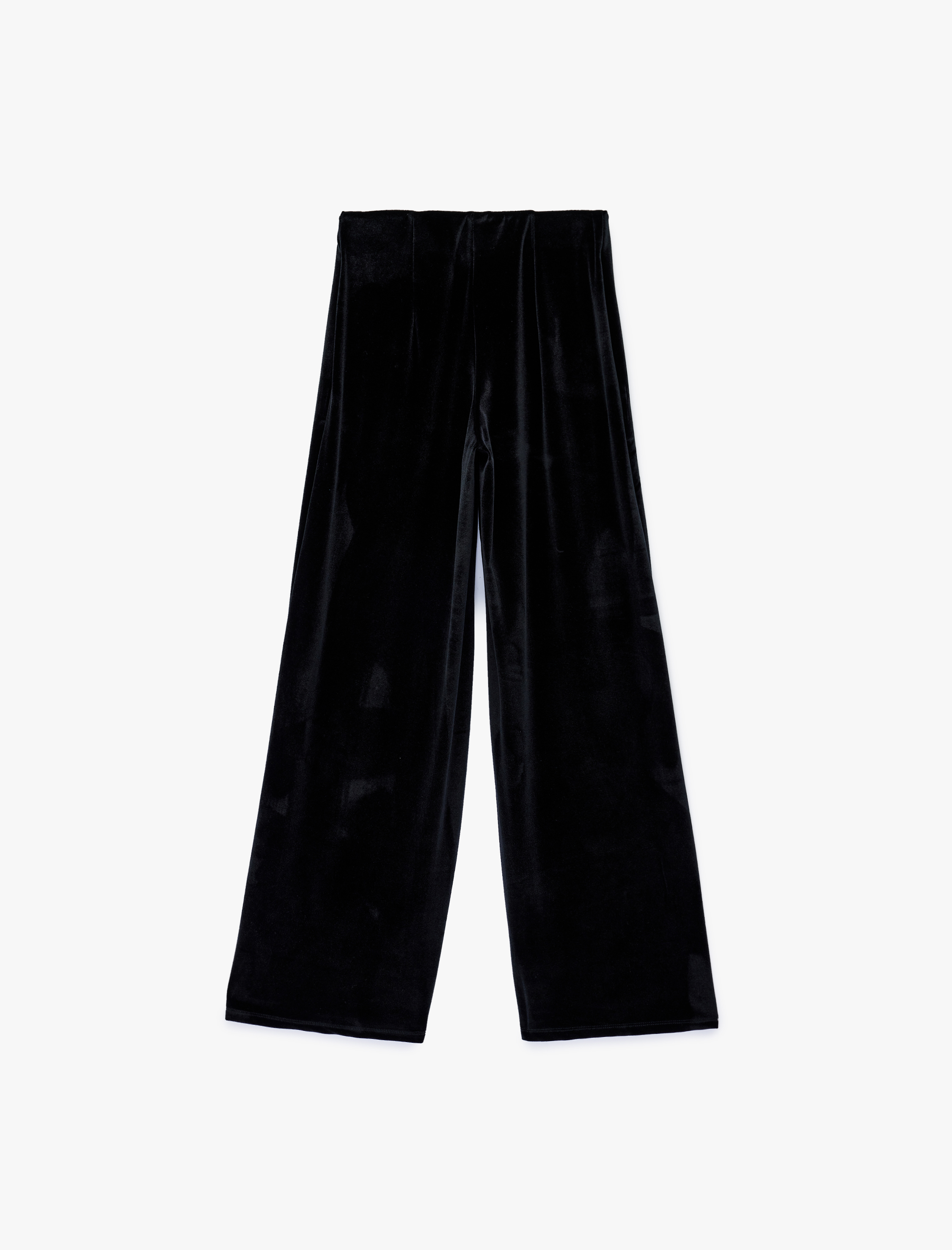   Slim Fit Yüksek Bel Geniş Paça Kadife Pantolon