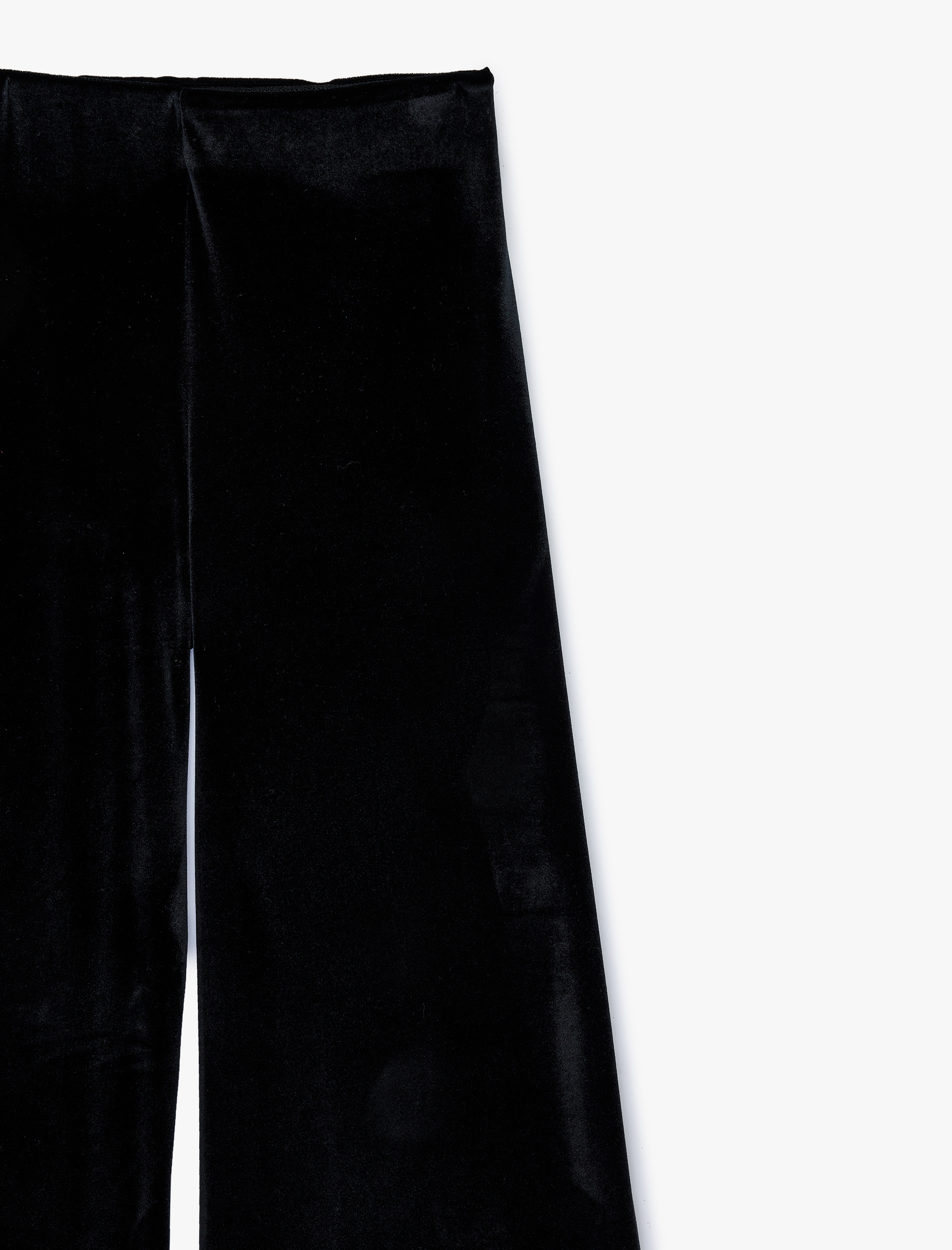   Slim Fit Yüksek Bel Geniş Paça Kadife Pantolon