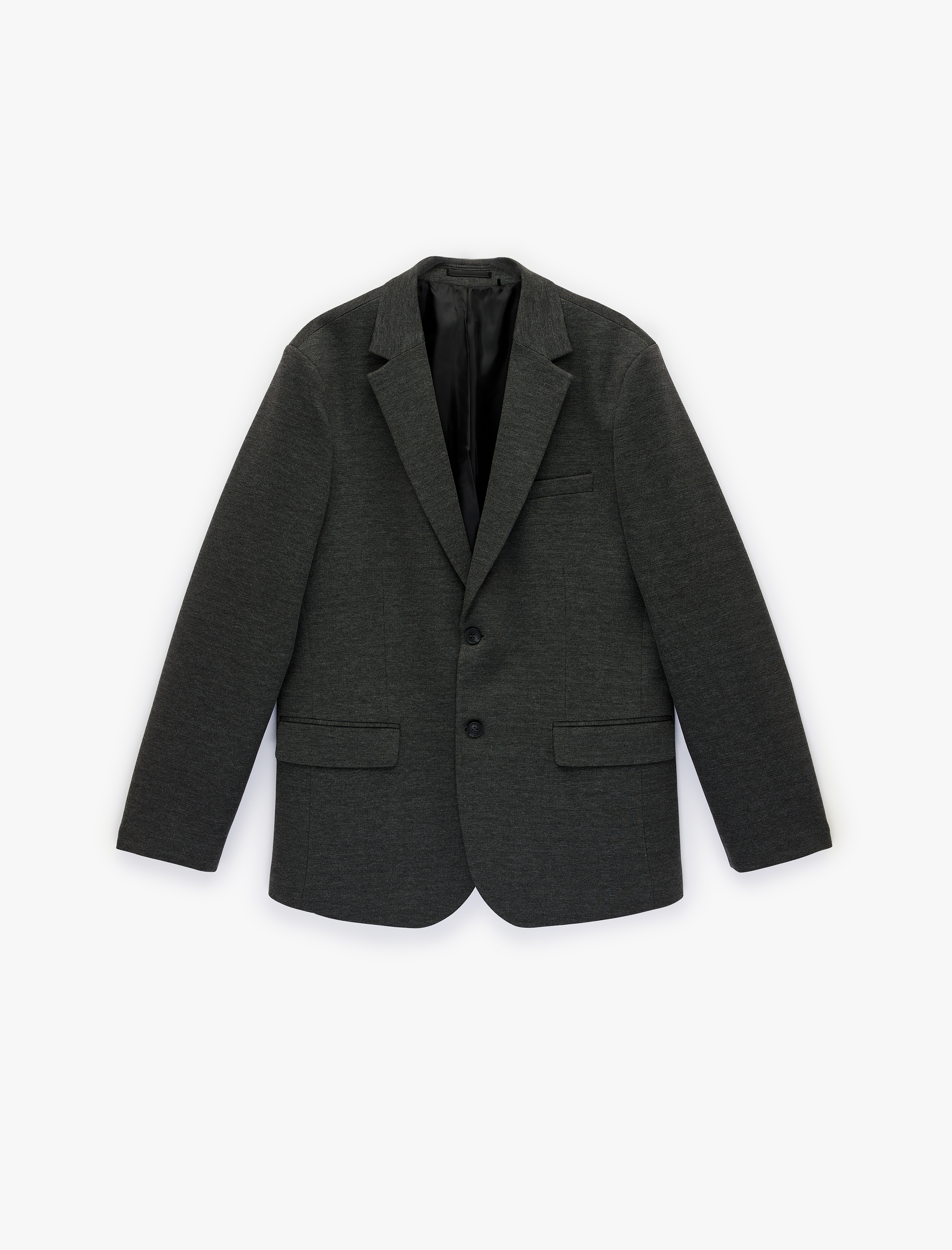   Slim Fit Viskon Karışımlı Düğmeli Kapaklı Cepli Mono Yaka Blazer Ceket