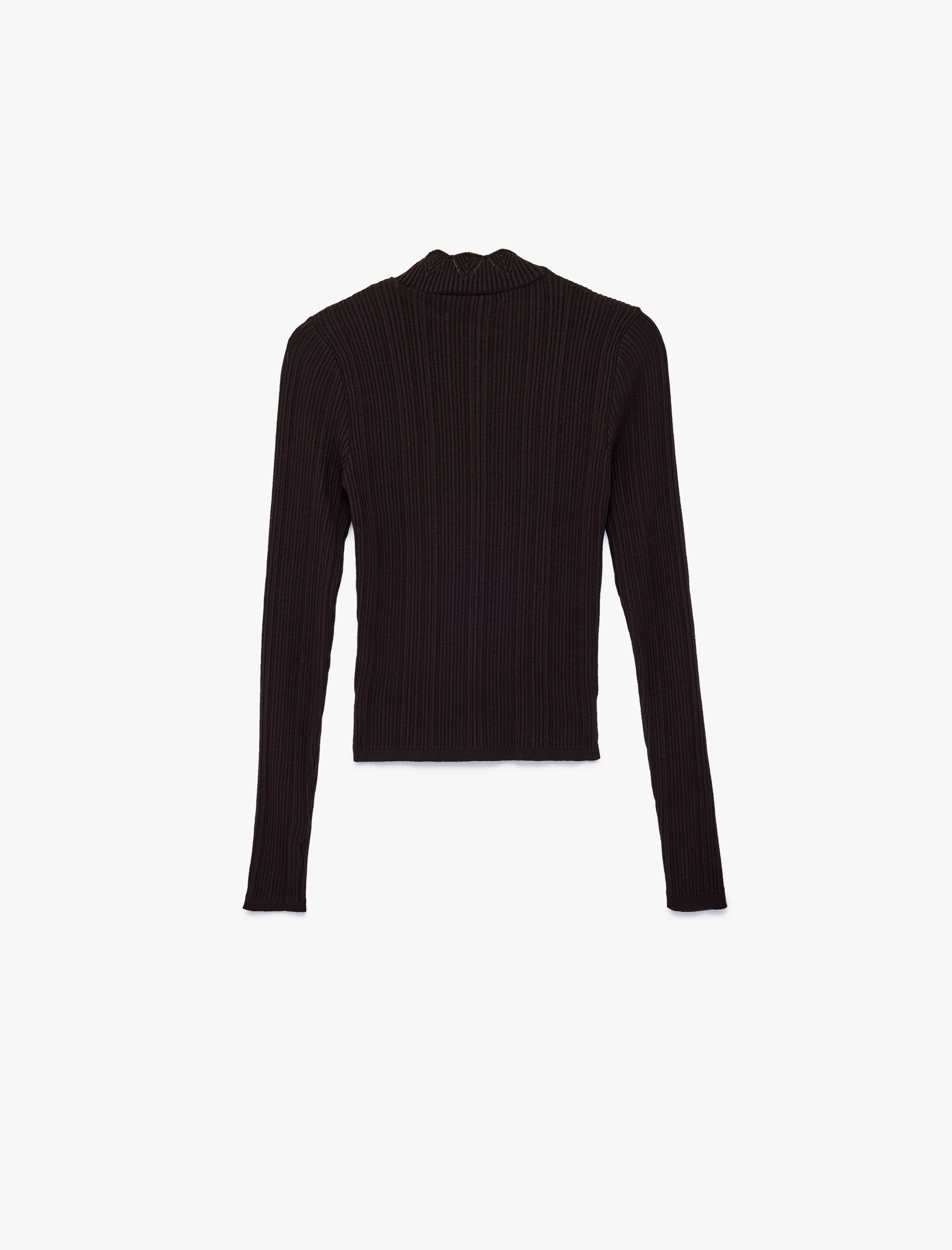   Uzun Kollu Dik Yaka Triko Kazak