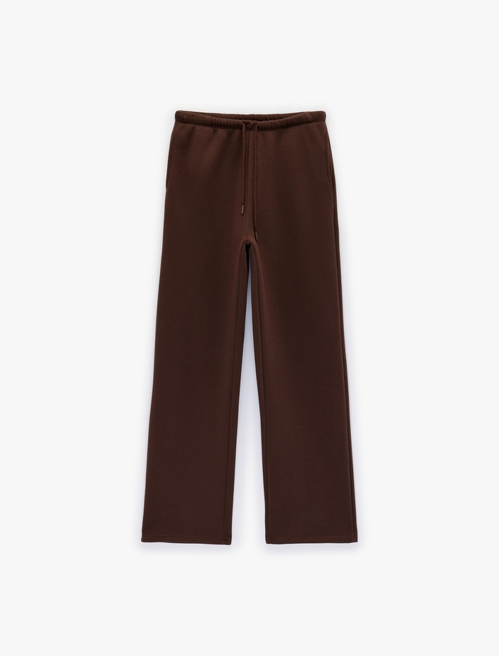  Üç İplik Şardonlu Cepli Bol Paça Eşofman Altı