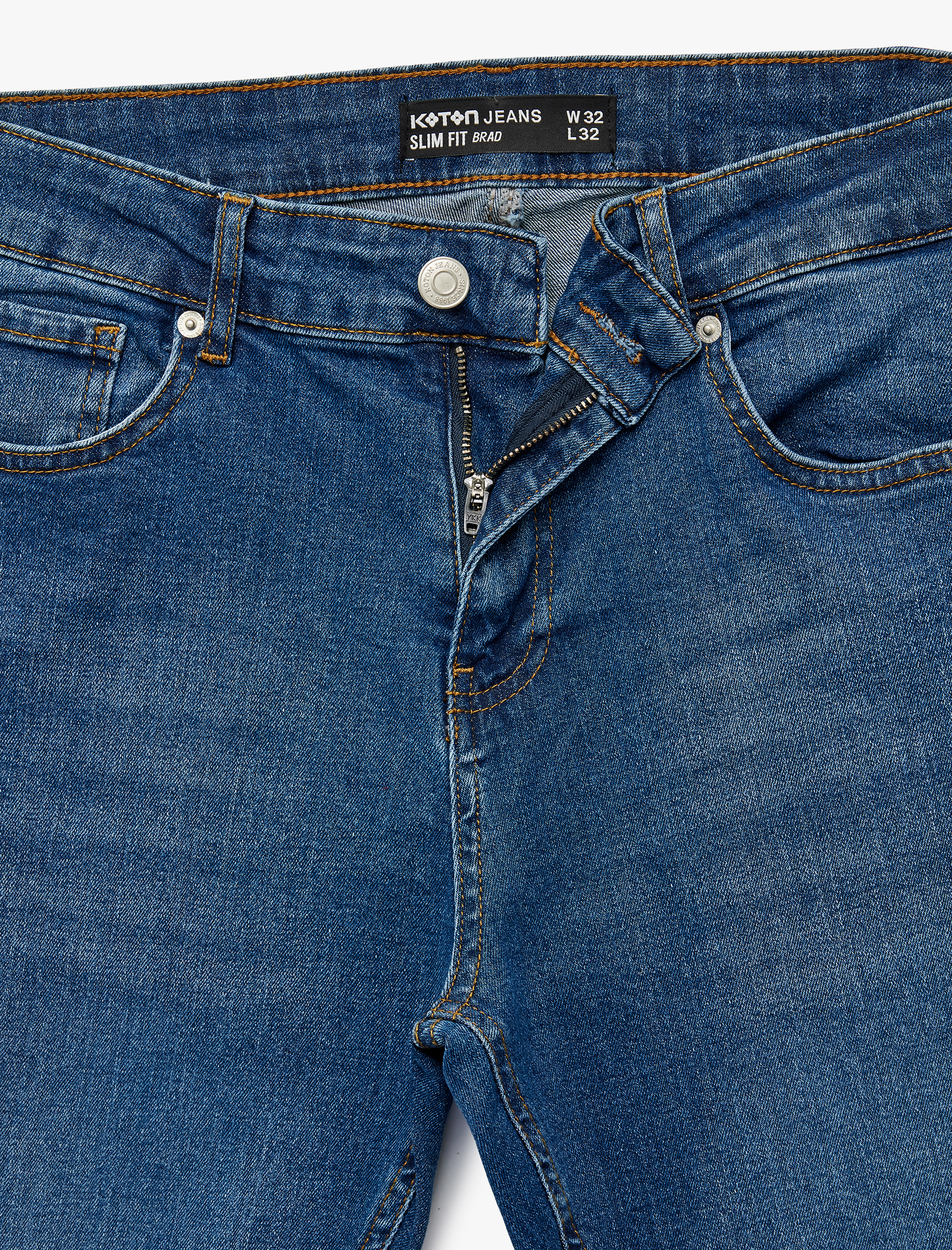   Normal Bel Pamuklu Slim Fit Jean Pantolon - Brad Jean