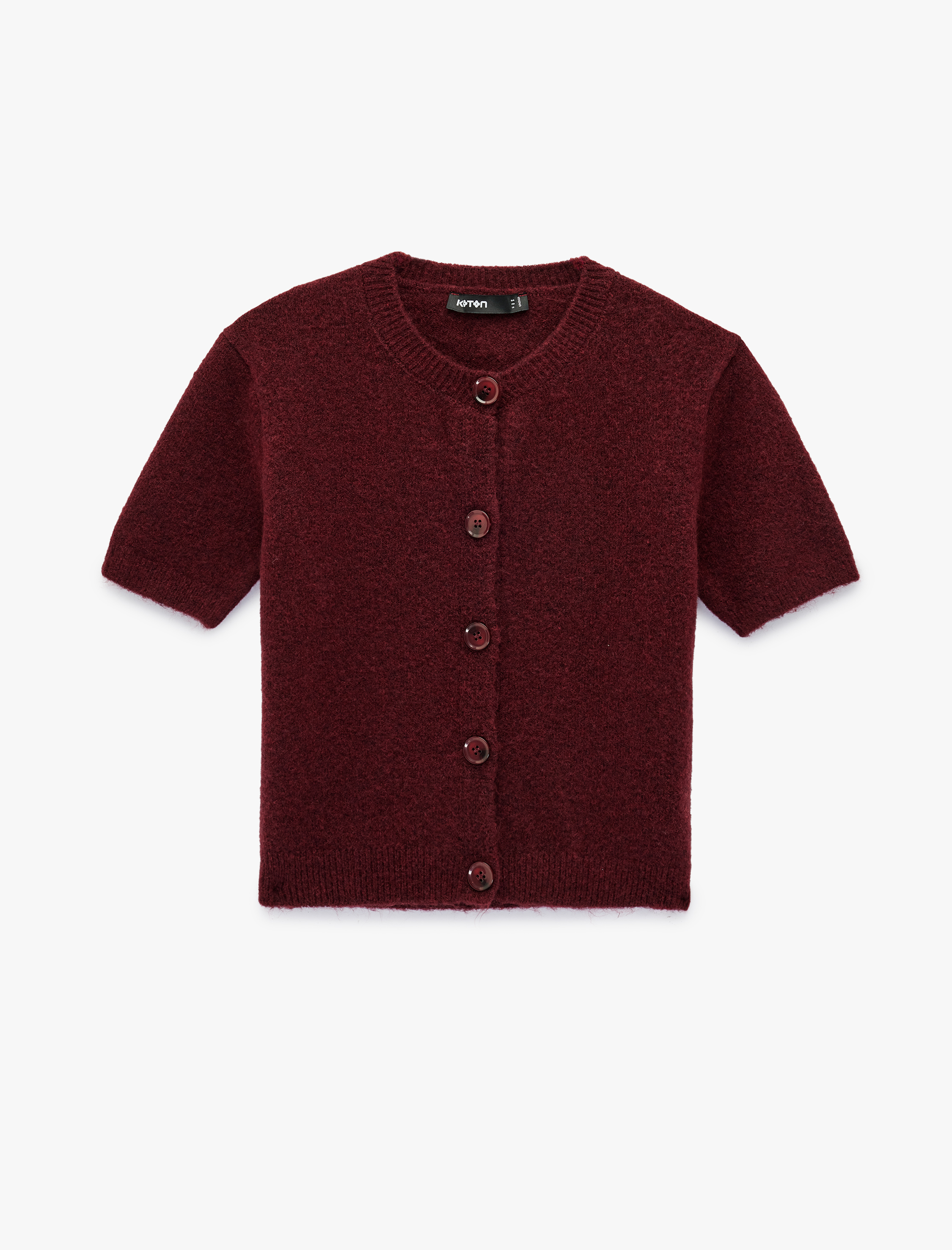   Bisiklet Yaka Düğmeli Kısa Kollu Triko Hırka