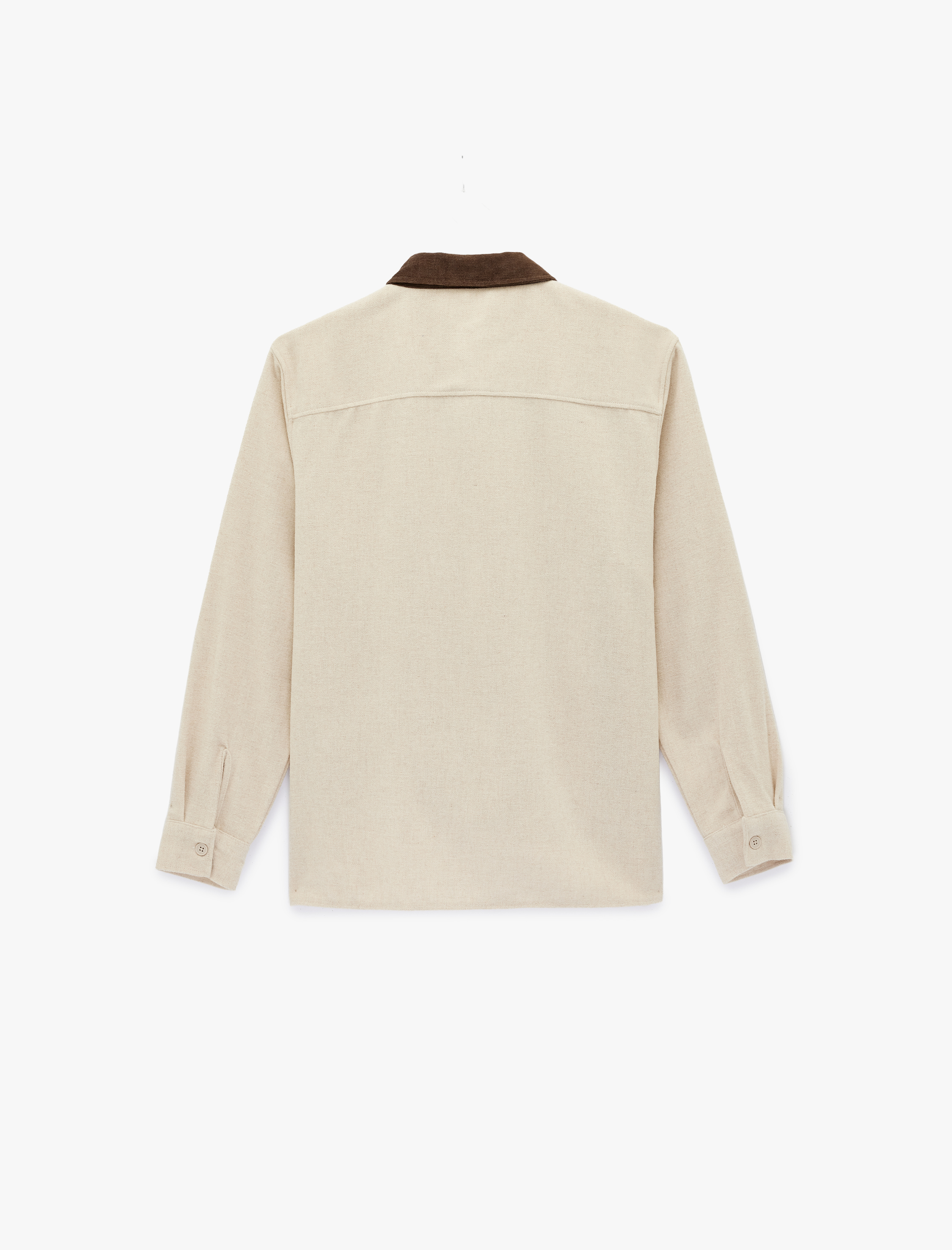   Regular Fit Cepli Renk Kontrastlı Klasik Yaka Uzun Kollu Gömlek