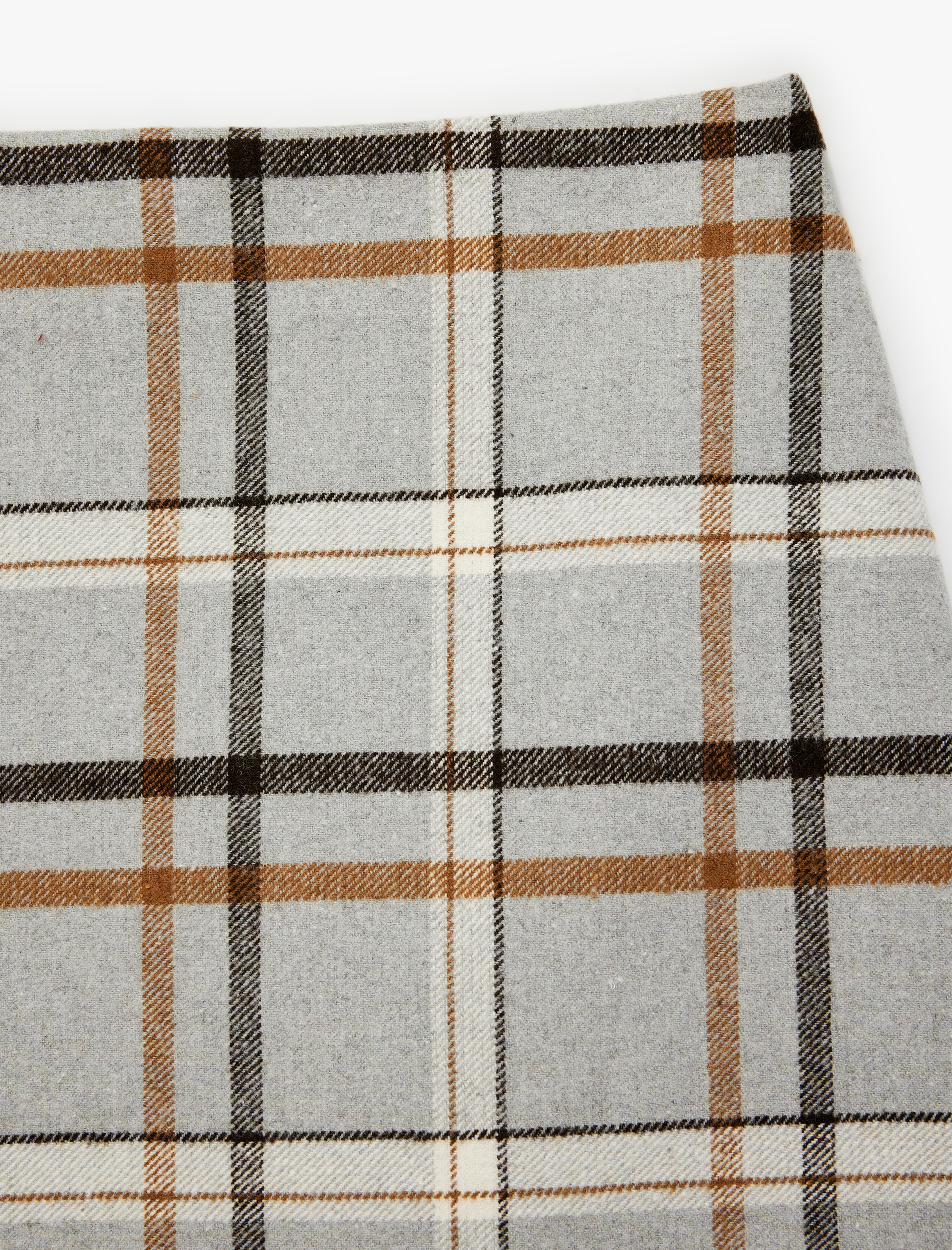   Flanel Kumaş A Kesim Mini Kareli Kışlık Etek