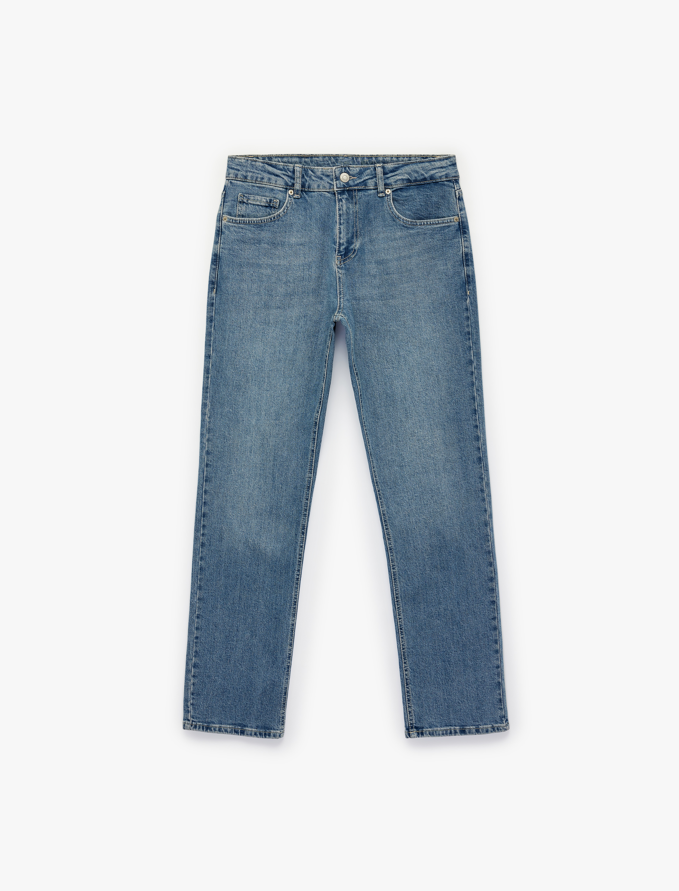   Normal Paça Pamuklu Straight Fit Jean Pantolon - Mark Jean