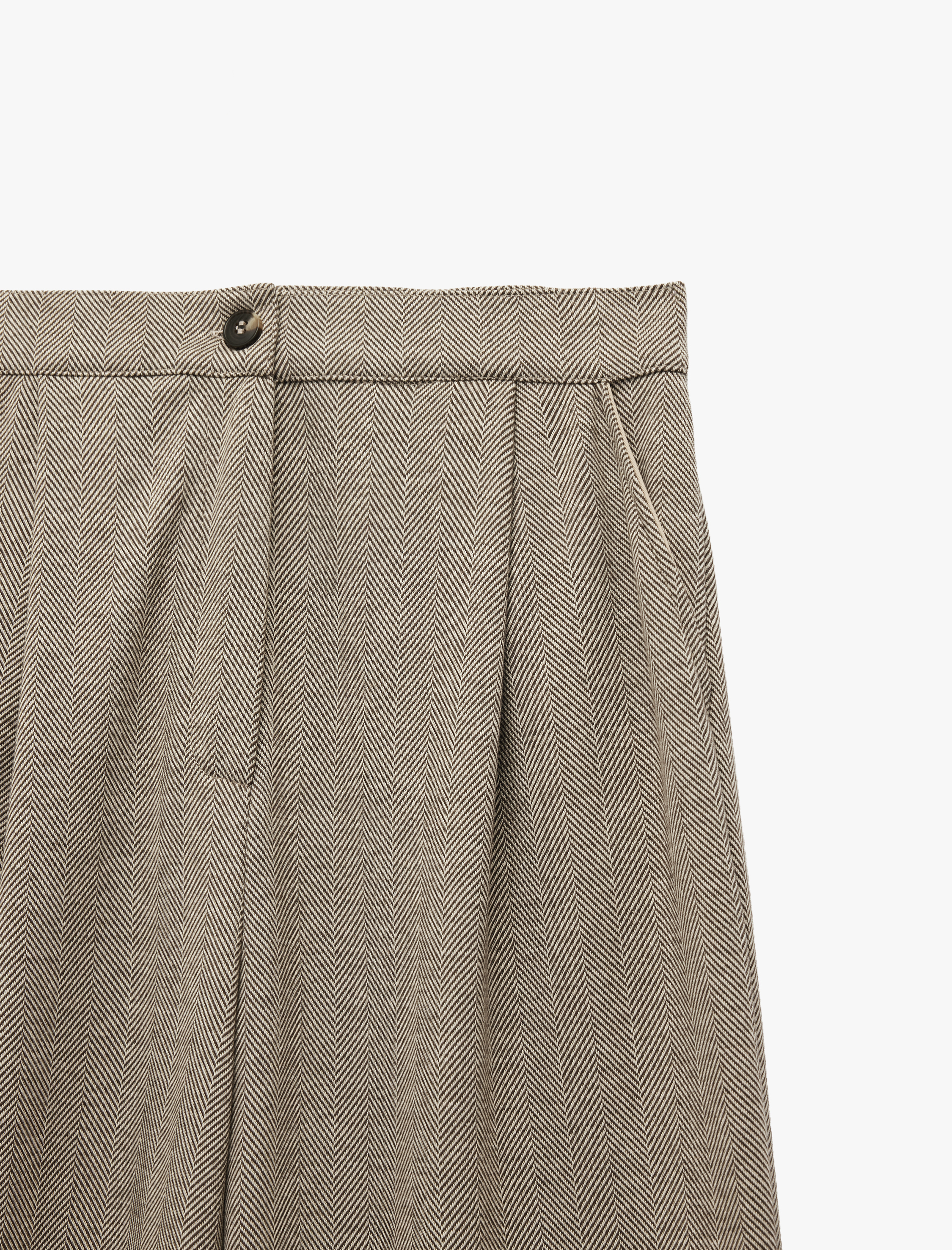   Koton X Şahika Ercümen - Pileli Cepli Uzun Geniş Paça Kumaş Pantolon