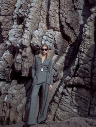 Koton X Şahika Ercümen - Flanel Kumaş Uzun Kollu Kemerli Kruvaze Kimono Gömlek