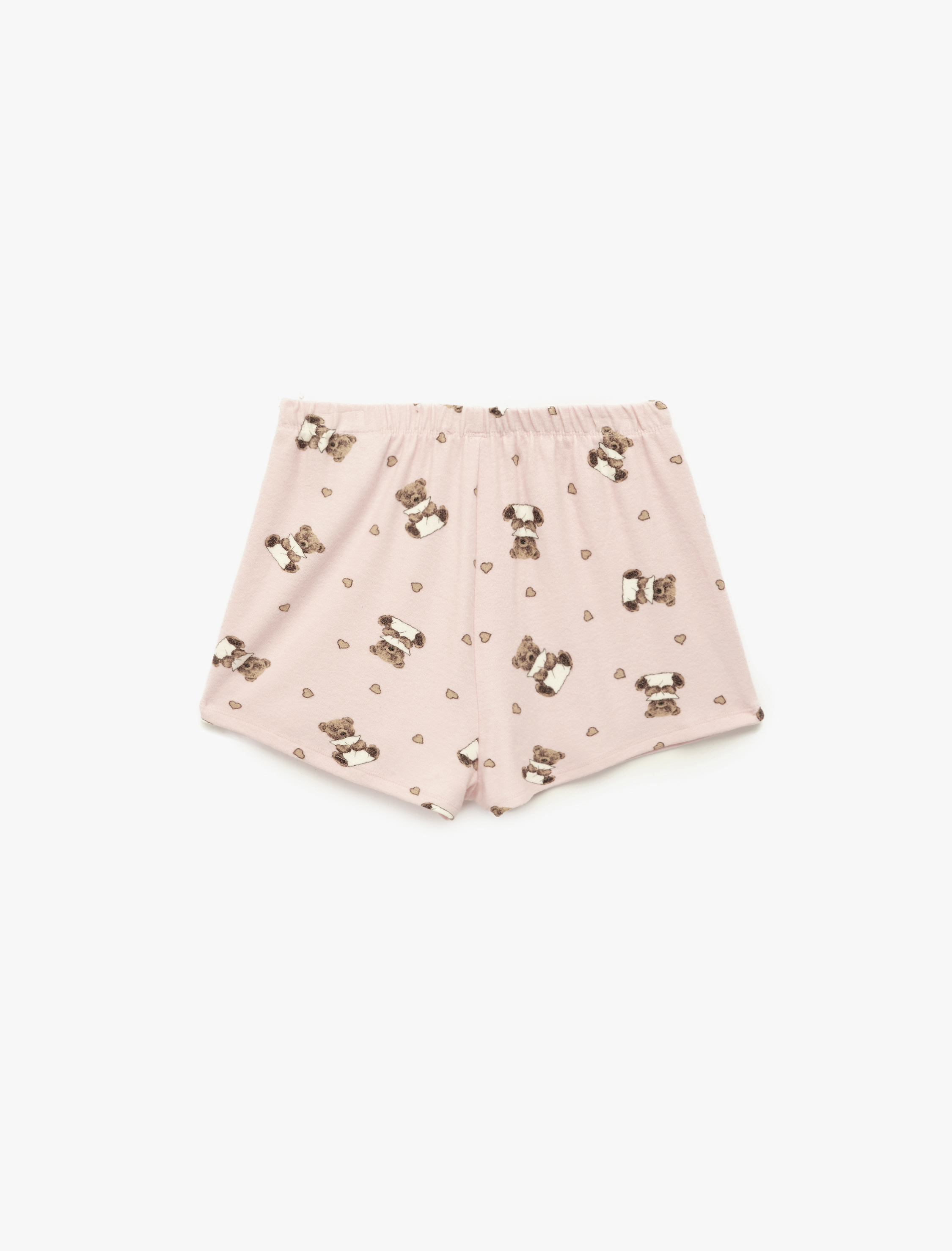   Ayıcık Baskılı Rahat Kalıp Beli Lastikli Viskon Şort