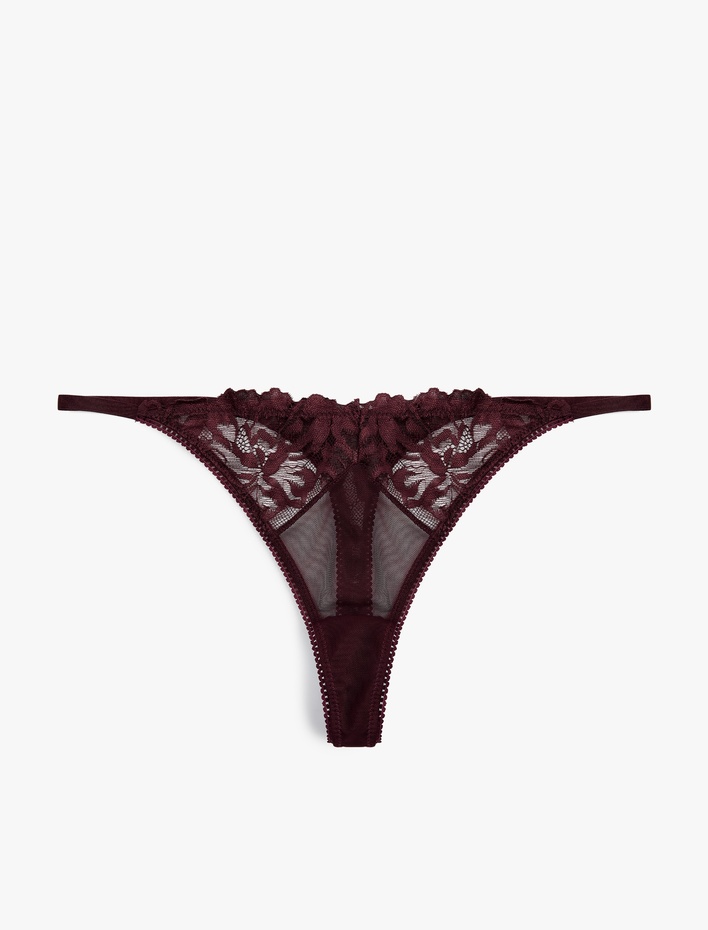  Rahat Kalıp Dantel Detaylı String Külot