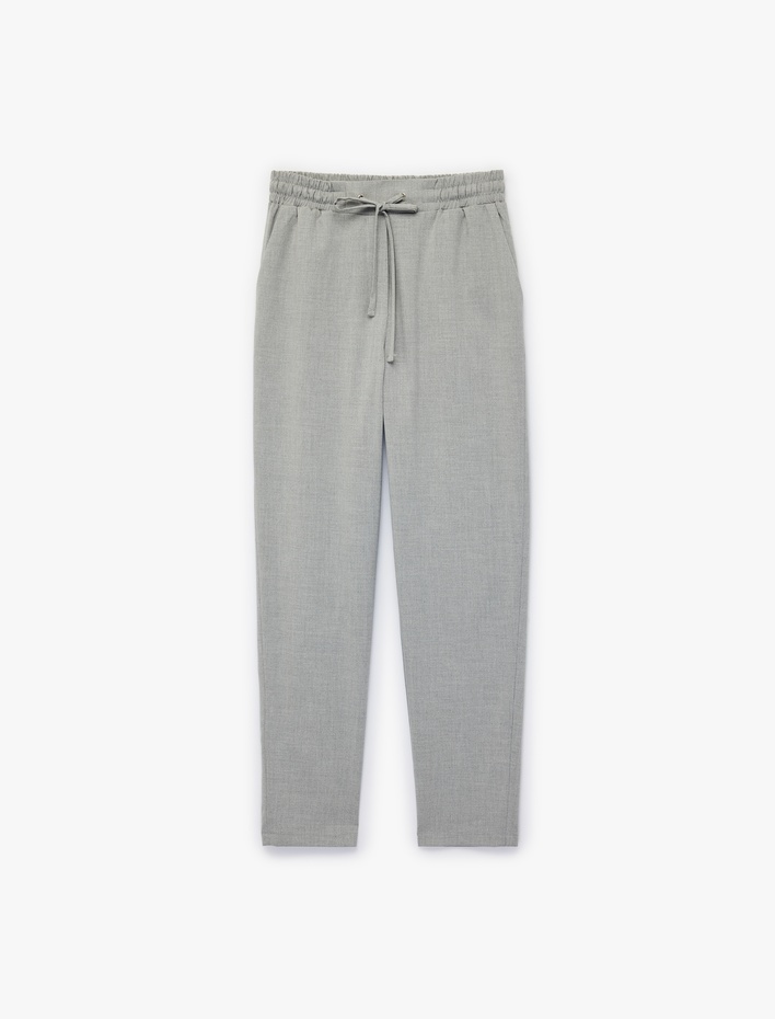  Yüksek Bel Cep Detaylı Rahat Kesim Pantolon