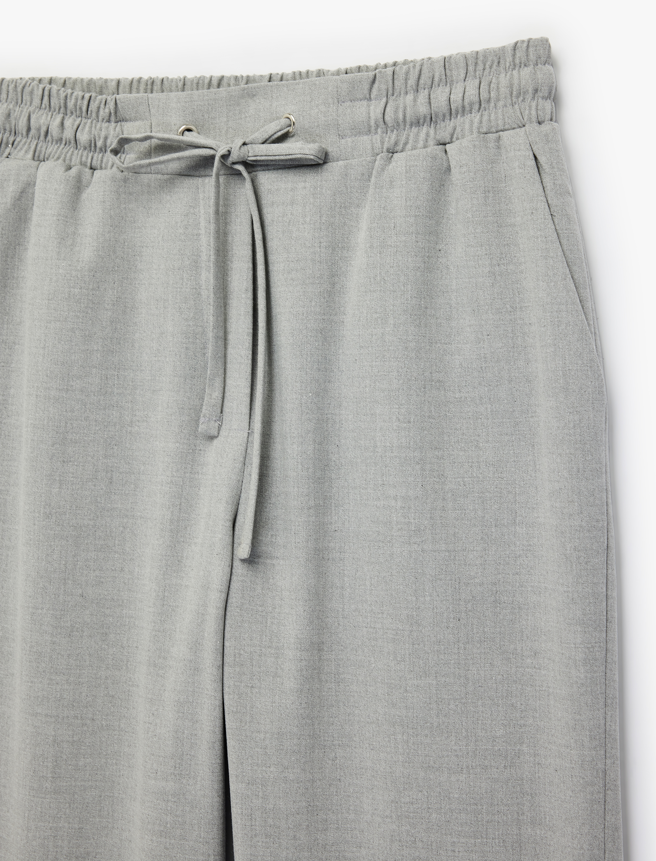   Yüksek Bel Cep Detaylı Rahat Kesim Pantolon