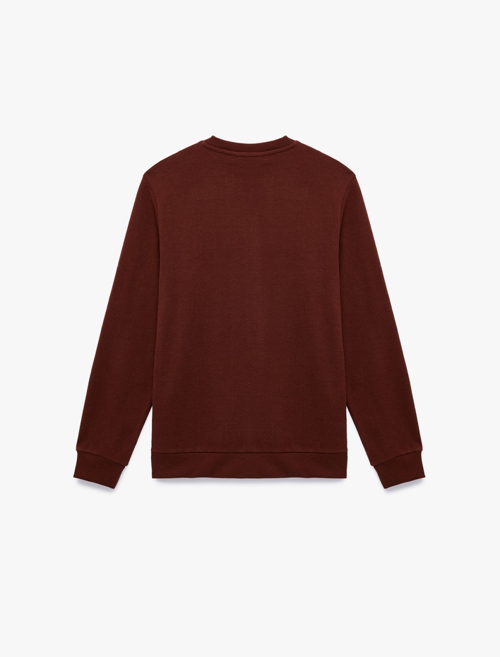  Regular Fit Uzun Kollu Bisiklet Yaka Baskılı Sweatshirt