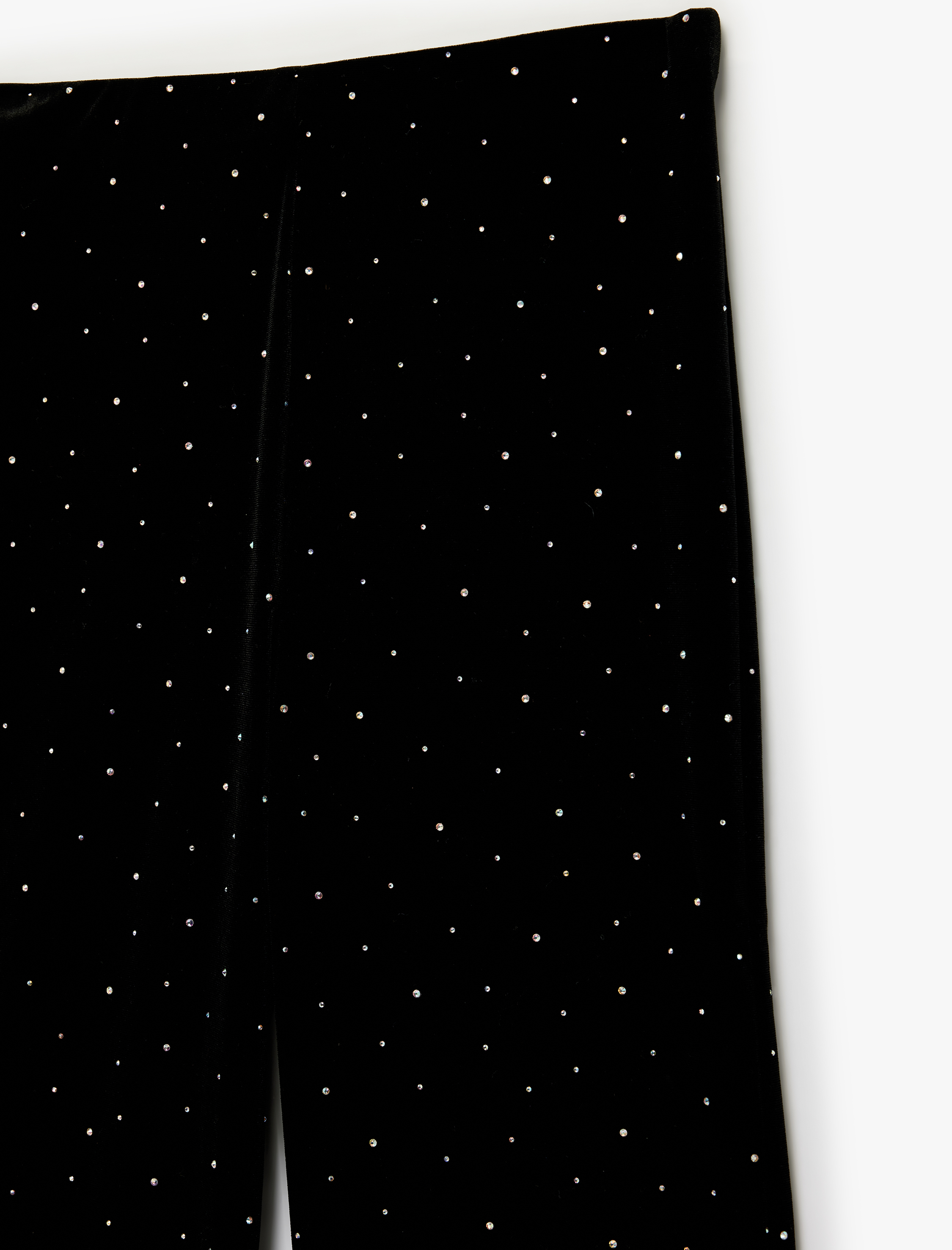   Geniş İspanyol Paça Kadife Taşlı Pantolon