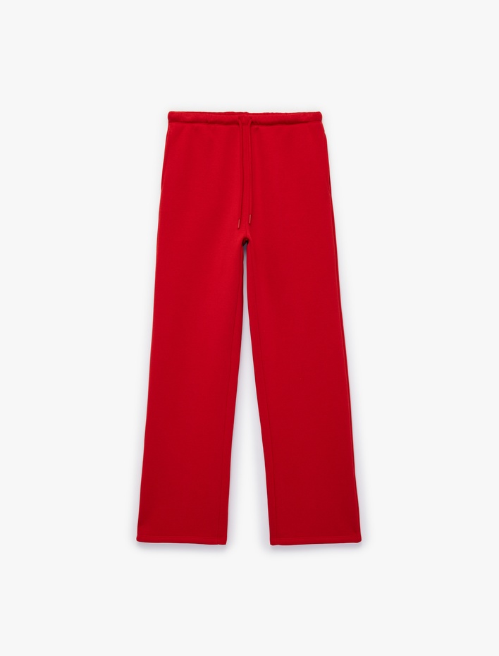  Üç İplik Şardonlu Cepli Bol Paça Eşofman Altı