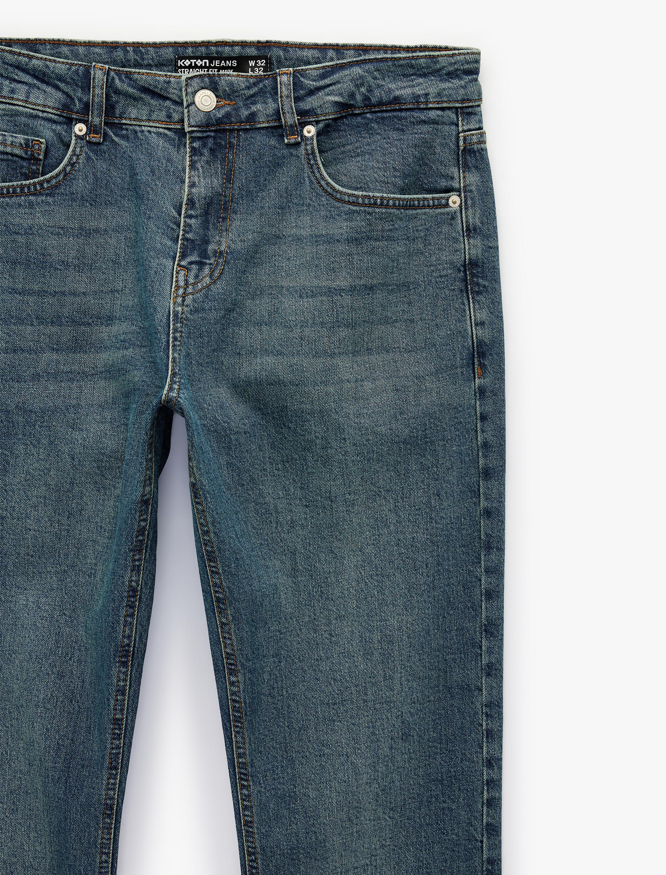   Normal Paça Pamuklu Straight Fit Jean Pantolon - Mark Jean