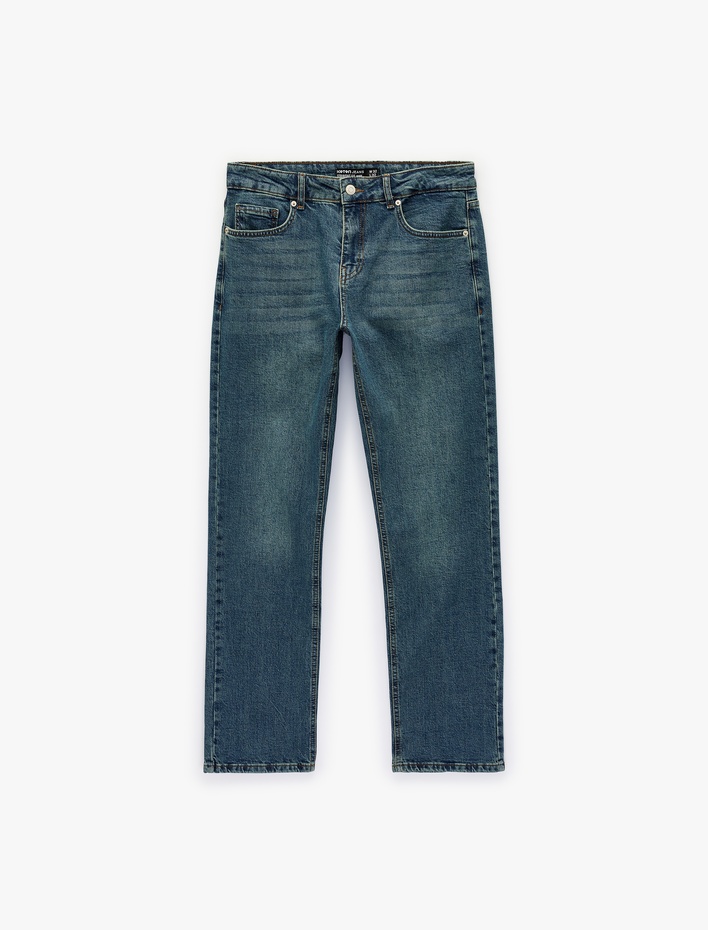  Normal Paça Pamuklu Straight Fit Jean Pantolon - Mark Jean