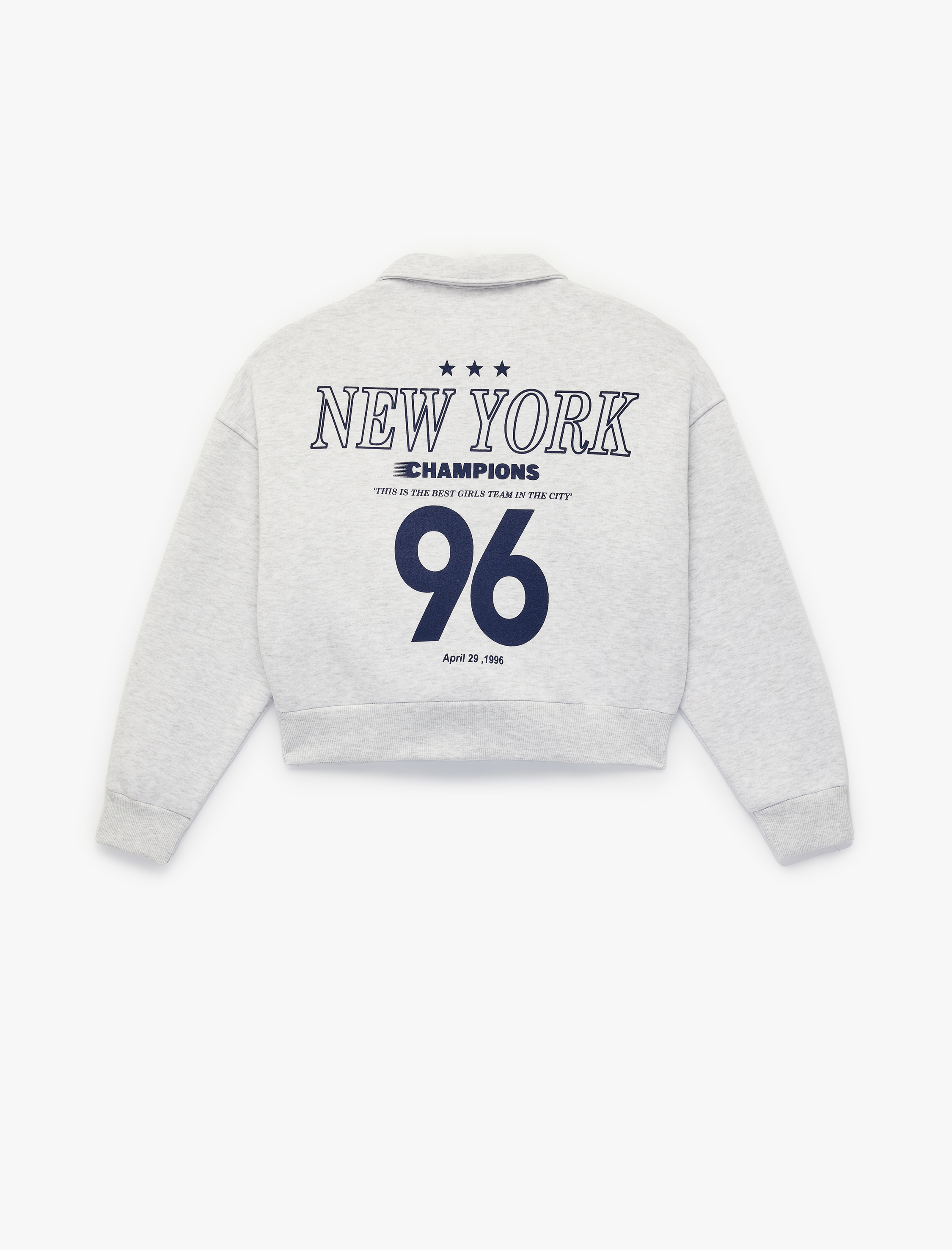   Regular Fit Uzun Kollu Cepli Baskılı Fermuarlı Sweatshirt