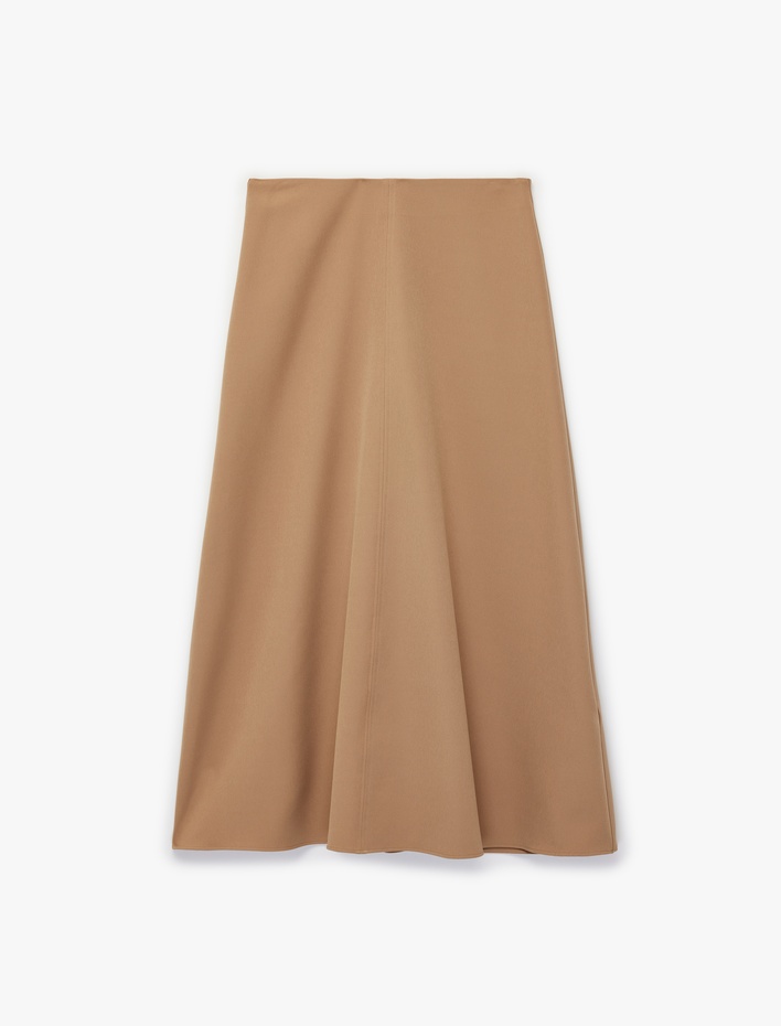  Yüksek Bel Regular Fit Kloş Maxi Etek