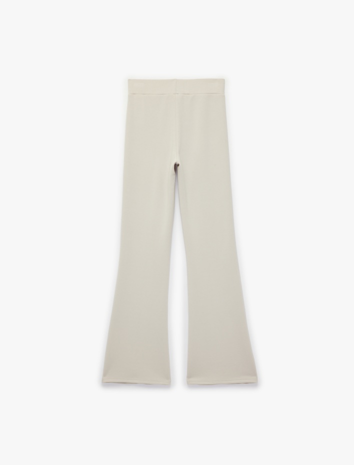  Dikiş Detaylı Modal Karışımlı İspanyol Paça Eşofman Altı