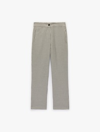 Viskon Karışımlı Regular Fit Ekoseli Cigarette Pantolon