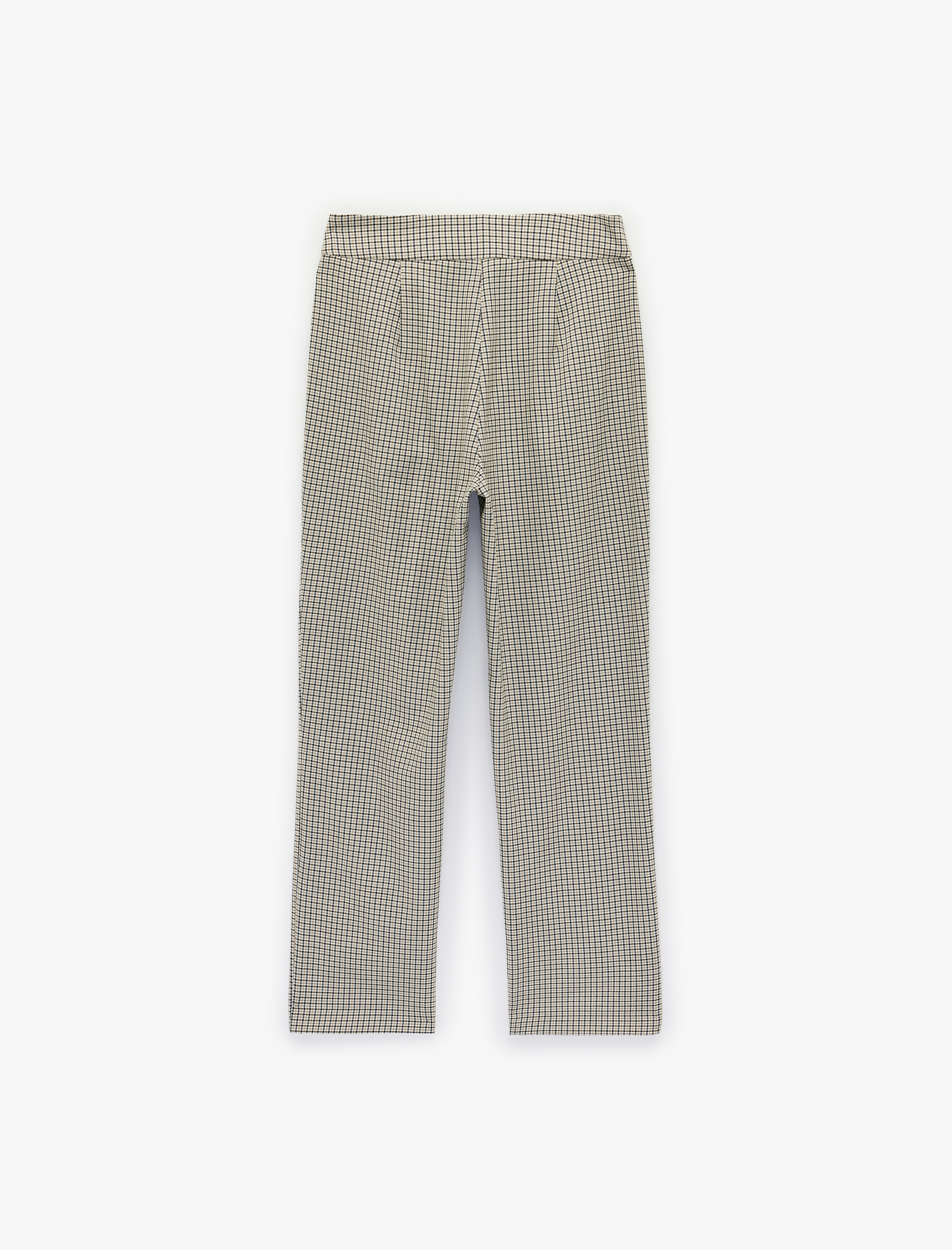   Viskon Karışımlı Regular Fit Ekoseli Cigarette Pantolon