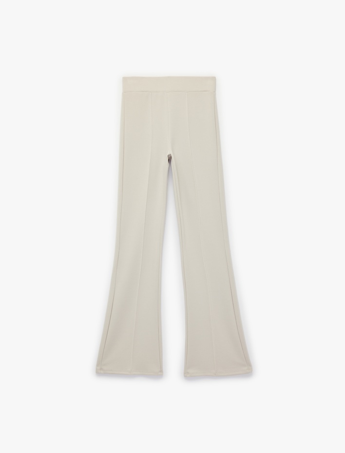  Dikiş Detaylı Modal Karışımlı İspanyol Paça Eşofman Altı