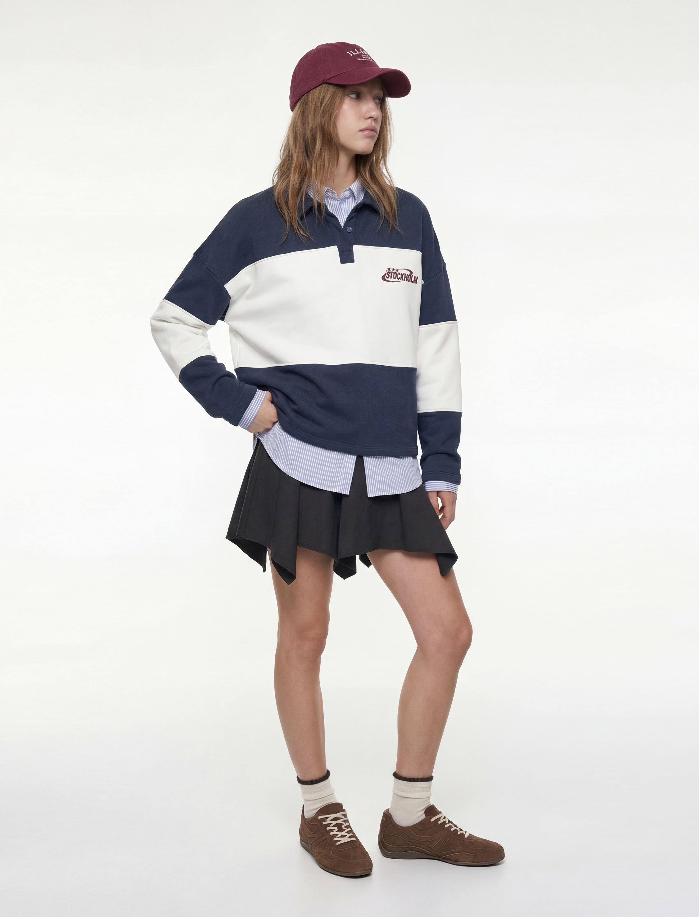   Viskon Karışımlı Volanlı Asimetrik Kesim Mini Etek