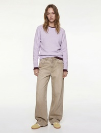 Uzun Kollu Bisiklet Yaka Dikiş Detaylı Basic Triko Kazak