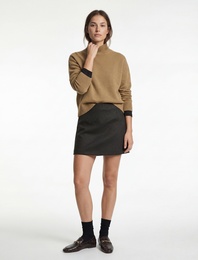 Regular Fit A Kesim Kaşe Mini Etek