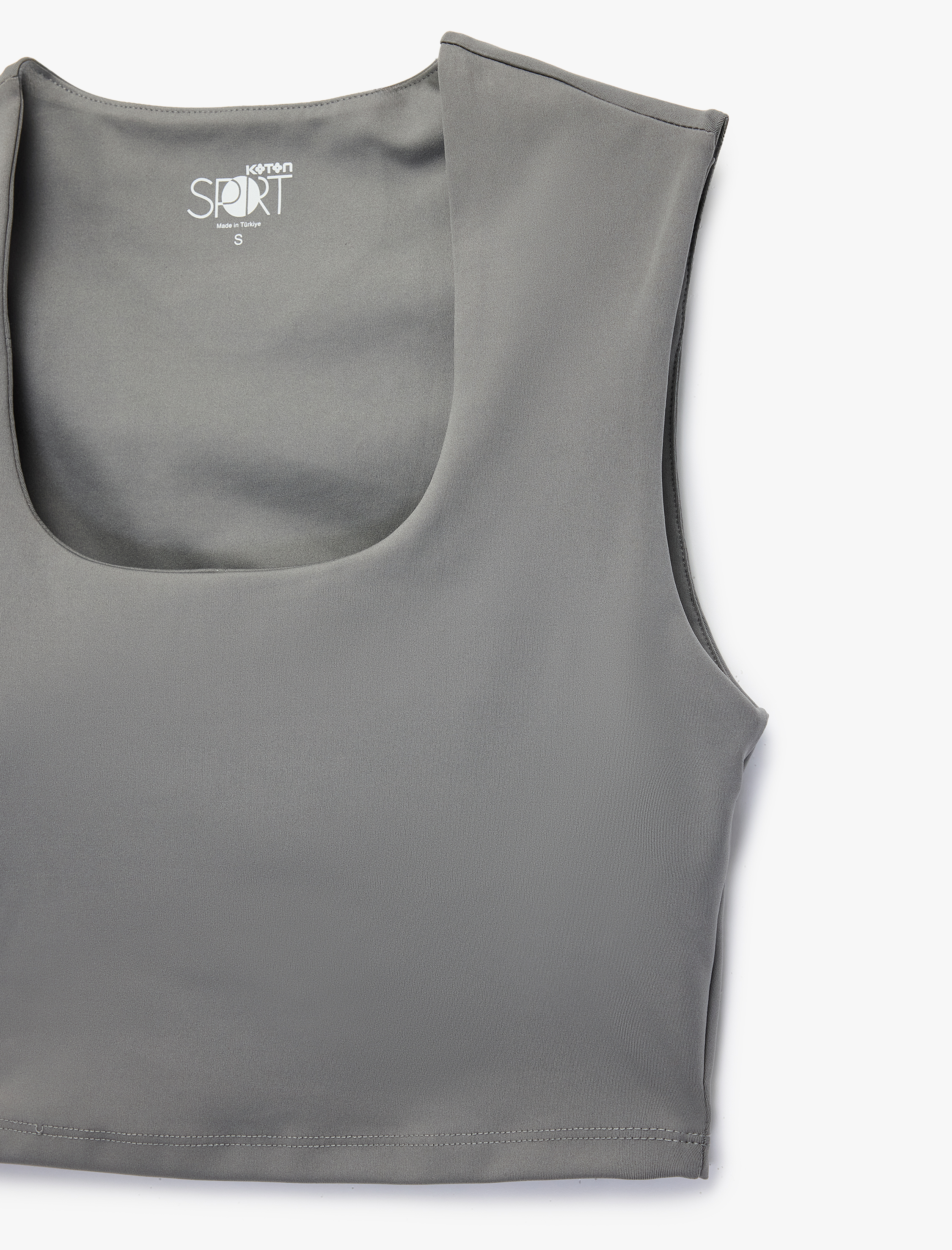   Kolsuz U Yaka Crop Spor Tişört