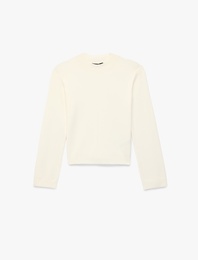 Regular Fit Uzun Kollu Hafif Dik Yaka Triko Kazak