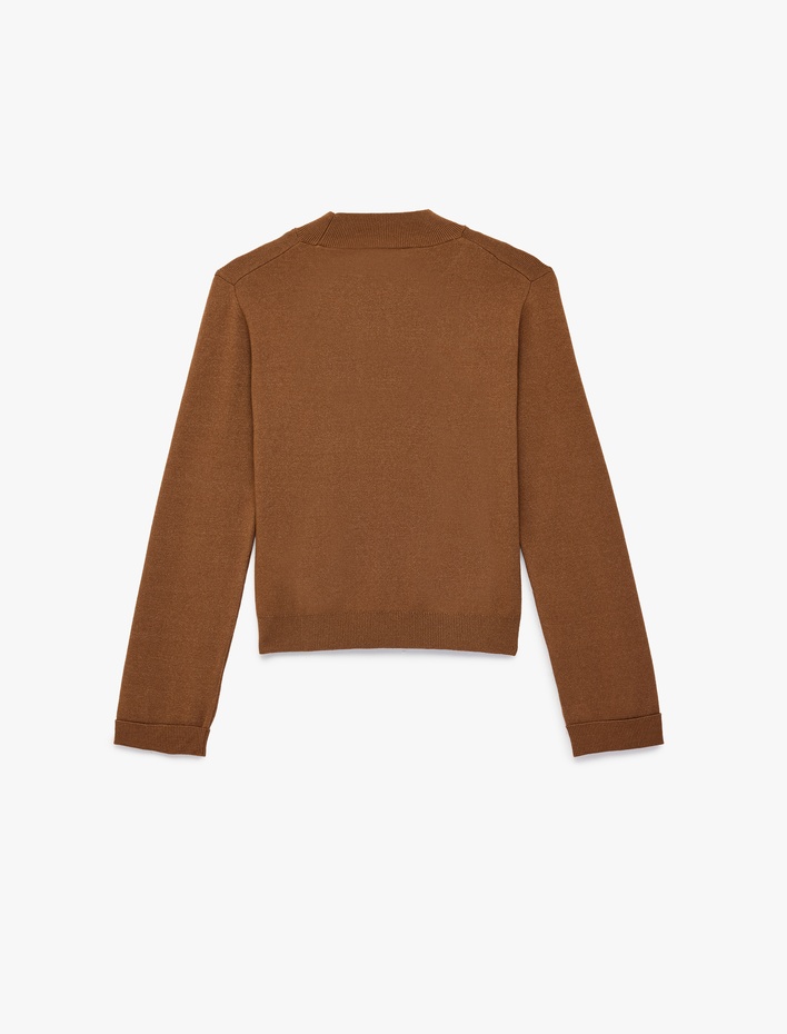  Regular Fit Uzun Kollu Hafif Dik Yaka Triko Kazak