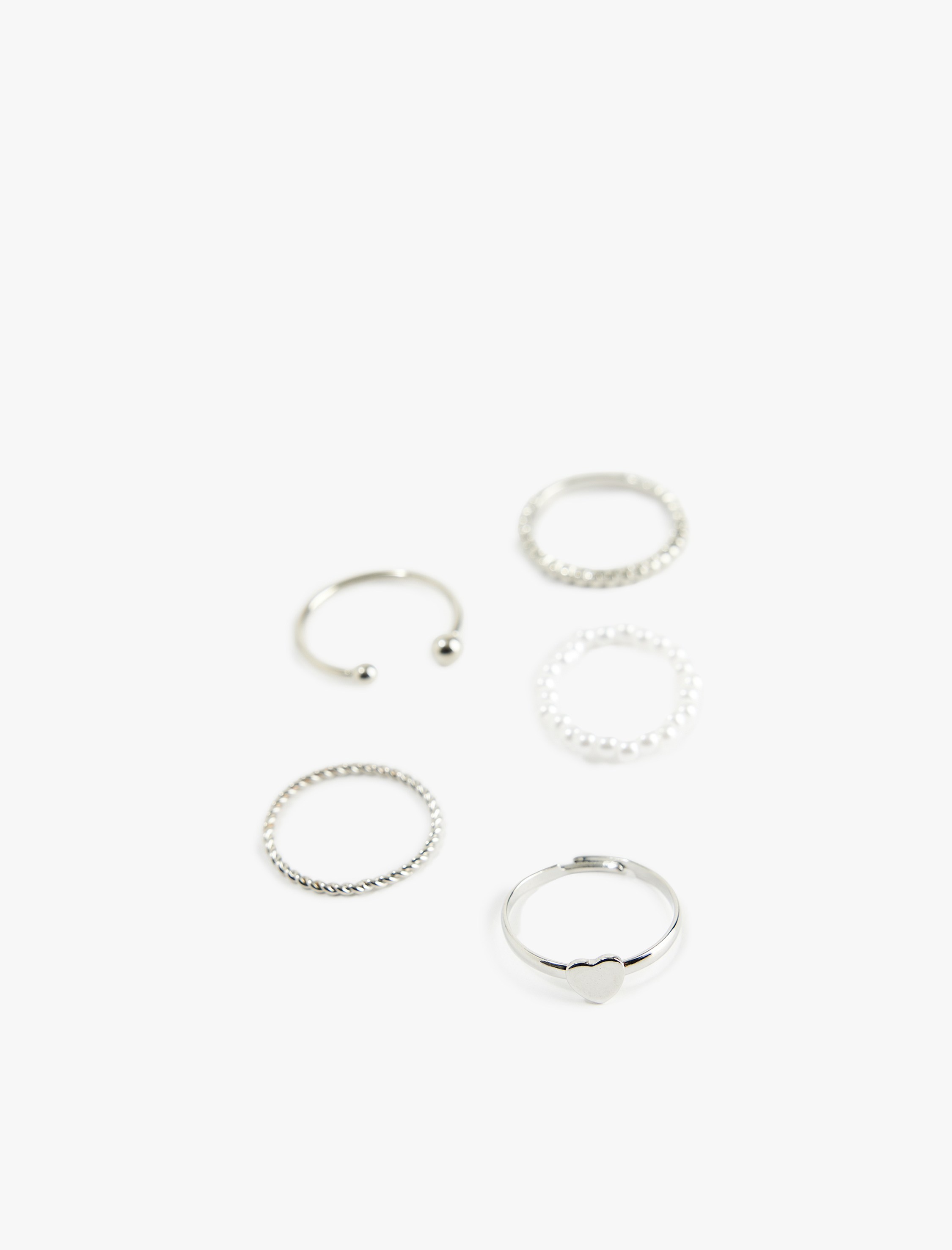  Kadın İncili 5'li Yüzük Seti