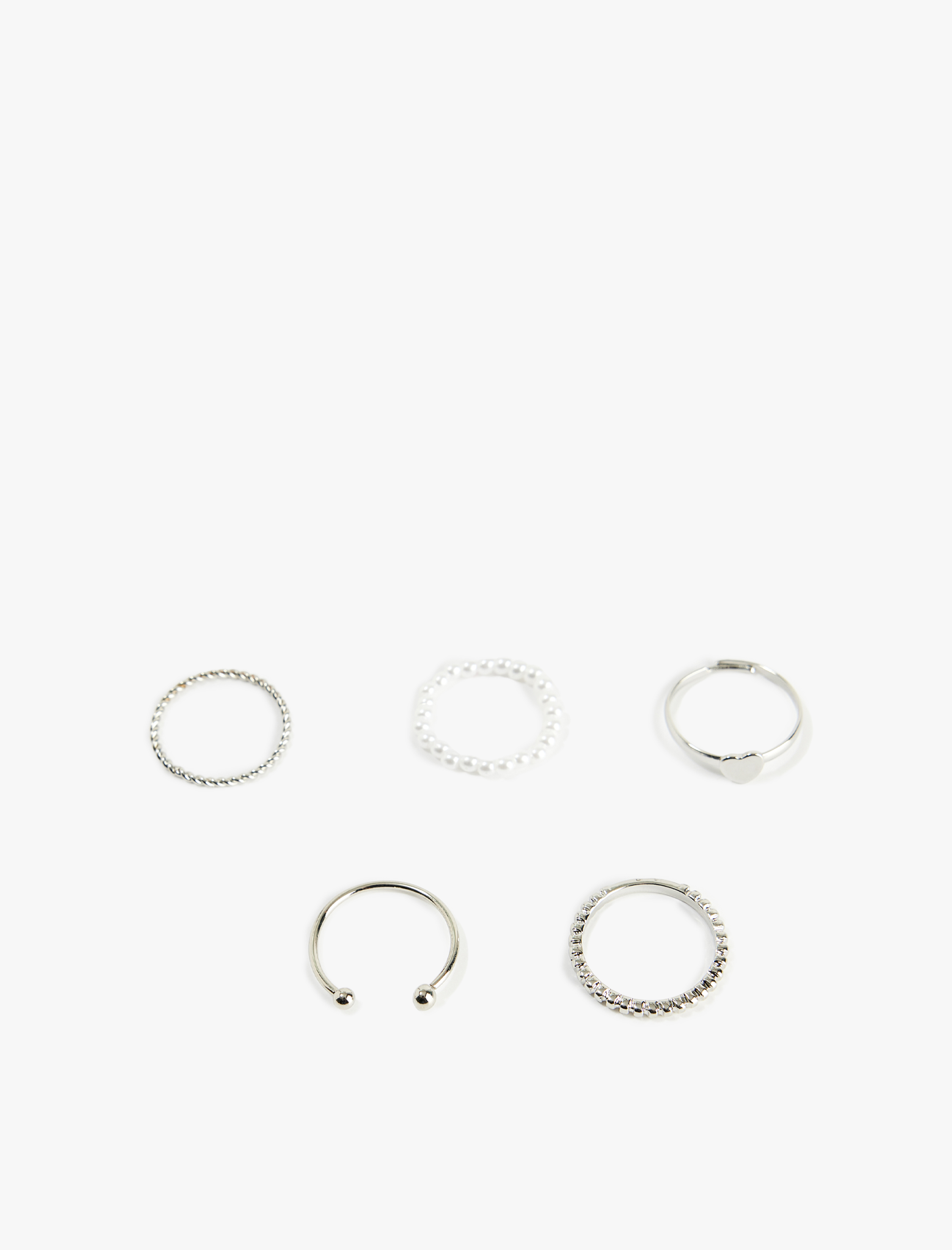  Kadın İncili 5'li Yüzük Seti