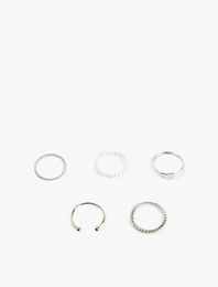 İncili 5'li Yüzük Seti