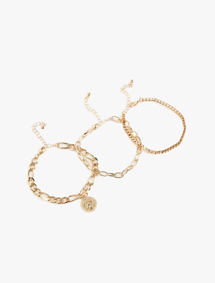 Kadın 3'lü Zincir Bileklik Seti